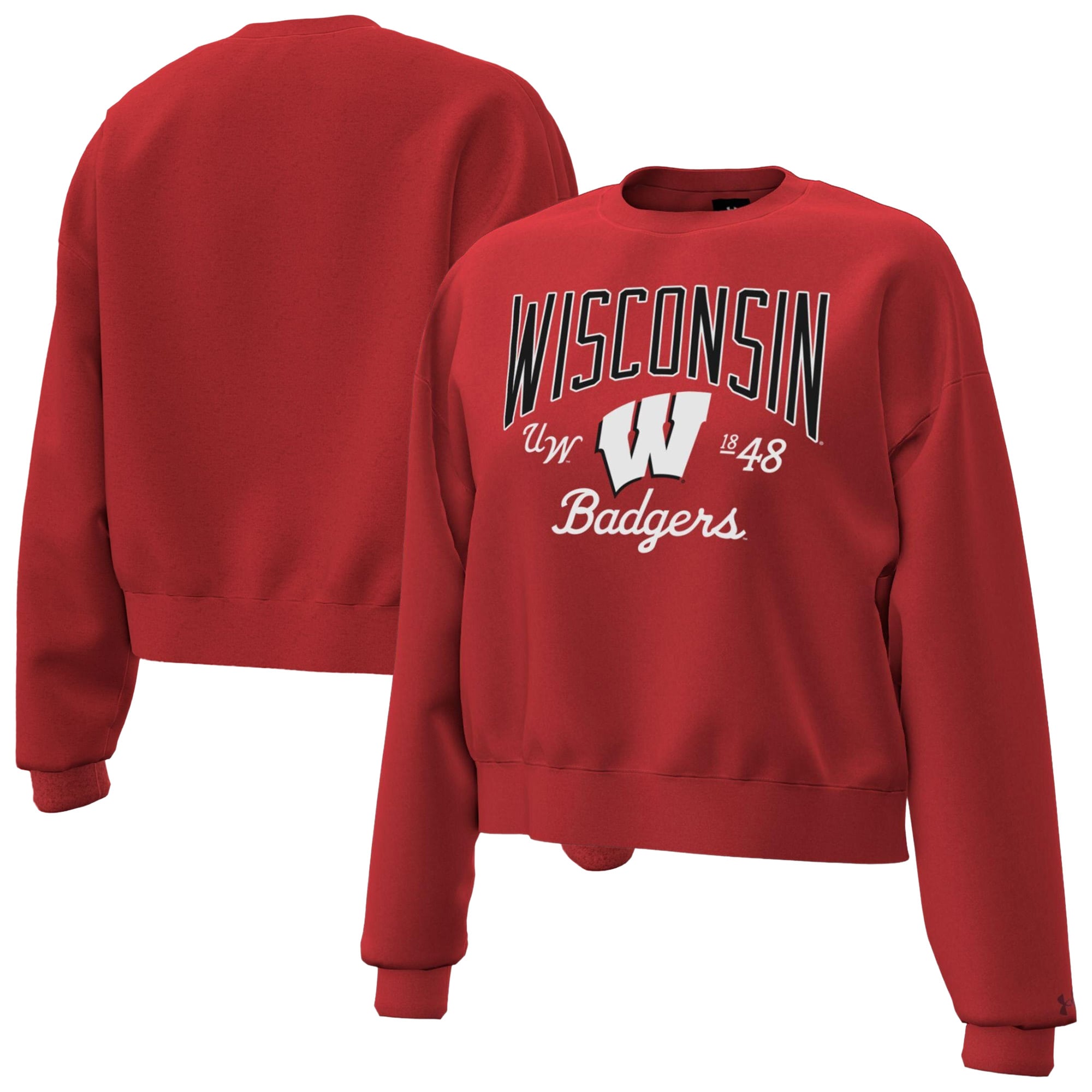 Women's Under Armour Red Wisconsin Badgers Icon Fleece Sweatshirt