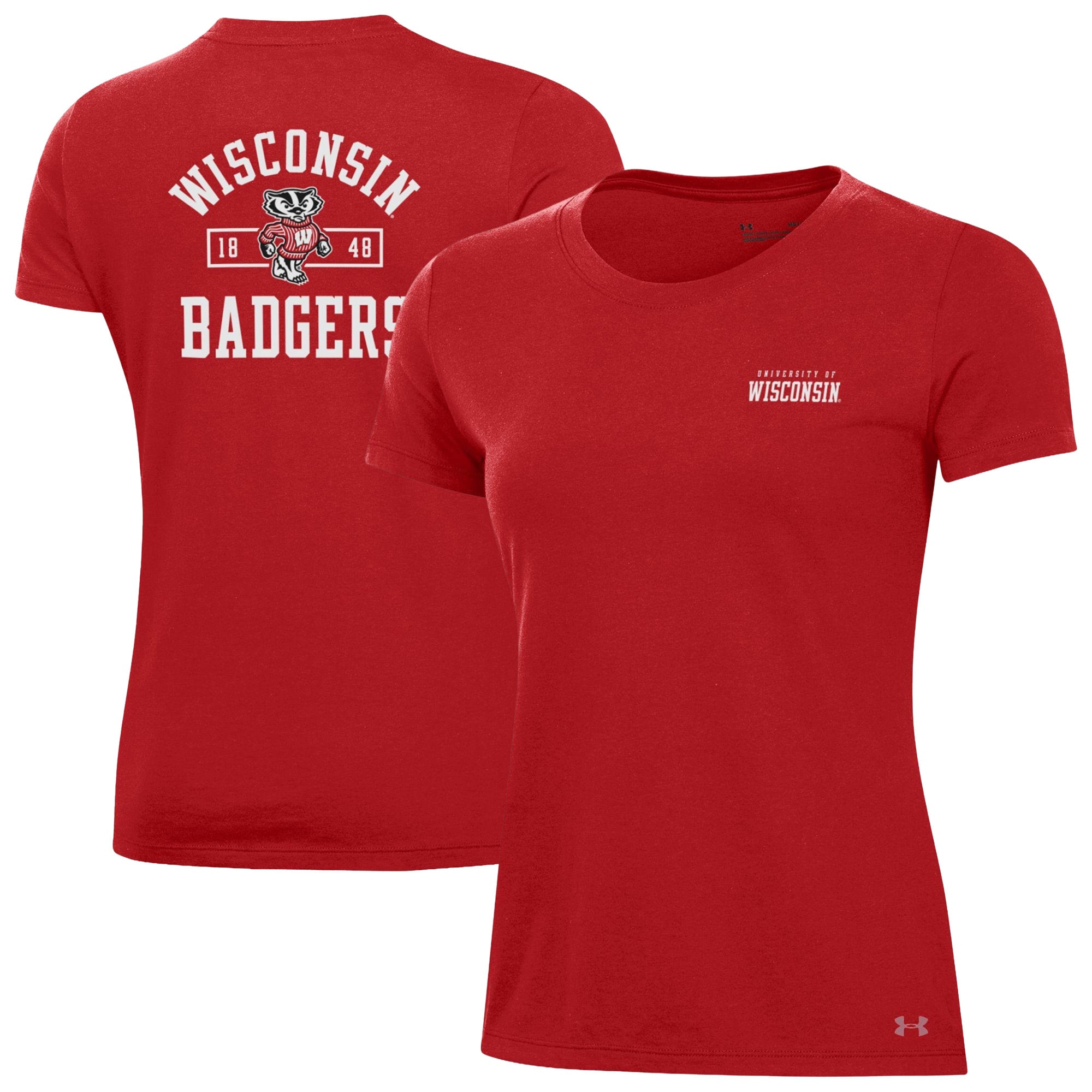 Women's Under Armour Red Wisconsin Badgers Performance Cotton T-Shirt