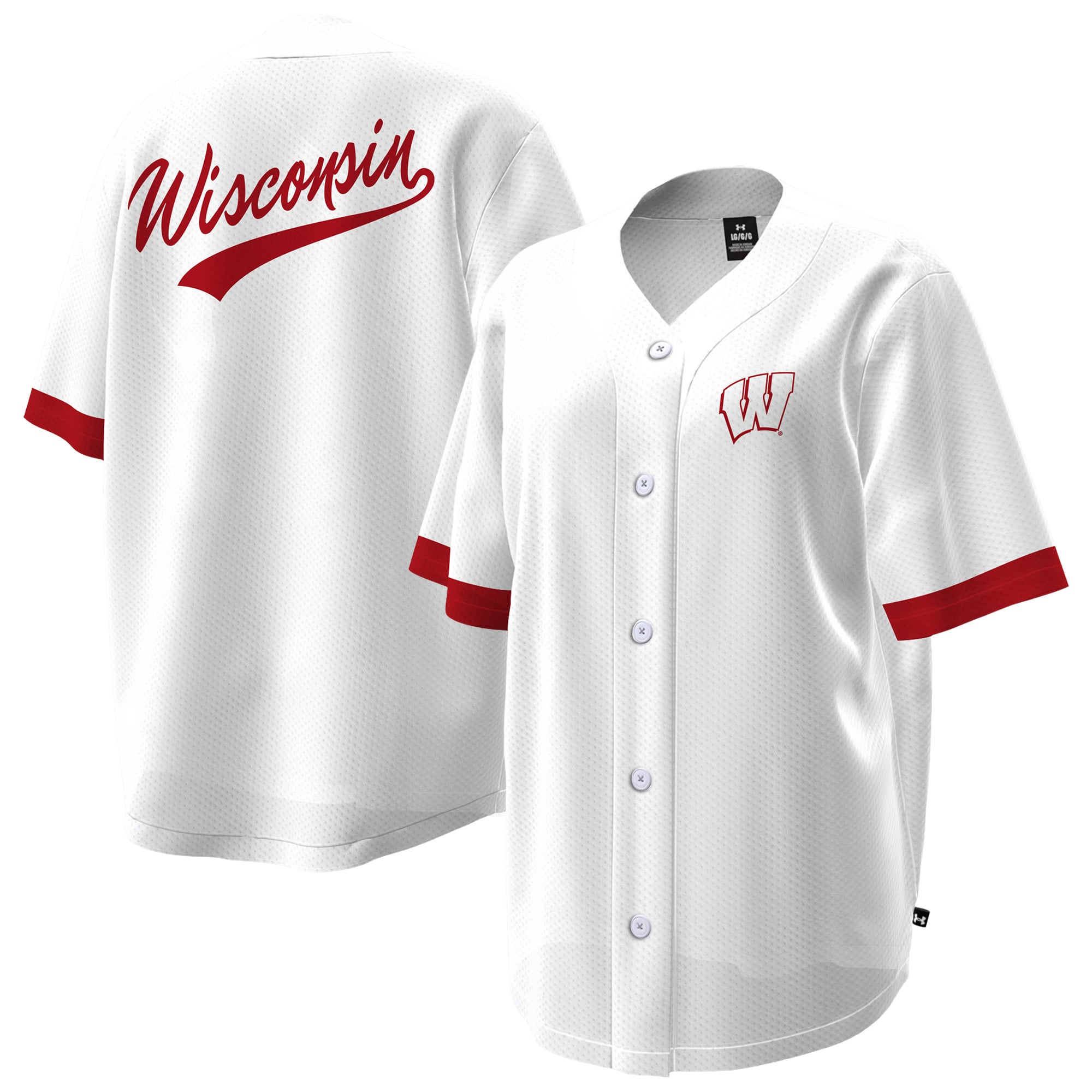 Maillot de baseball Under Armour blanc pour femmes des Wisconsin Badgers