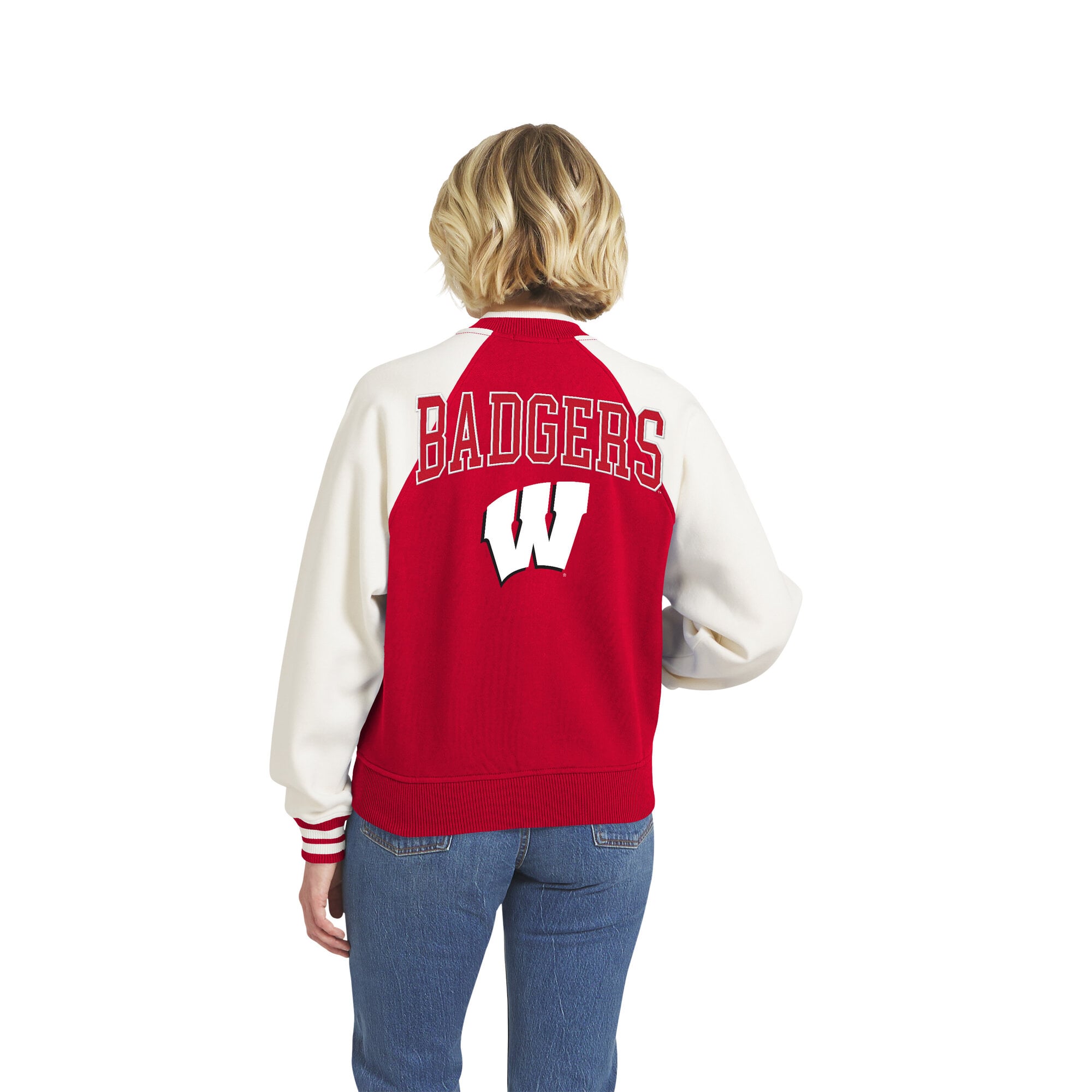 Veste raglan zippée pour femme WEAR by Erin Andrews Red Wisconsin Badgers