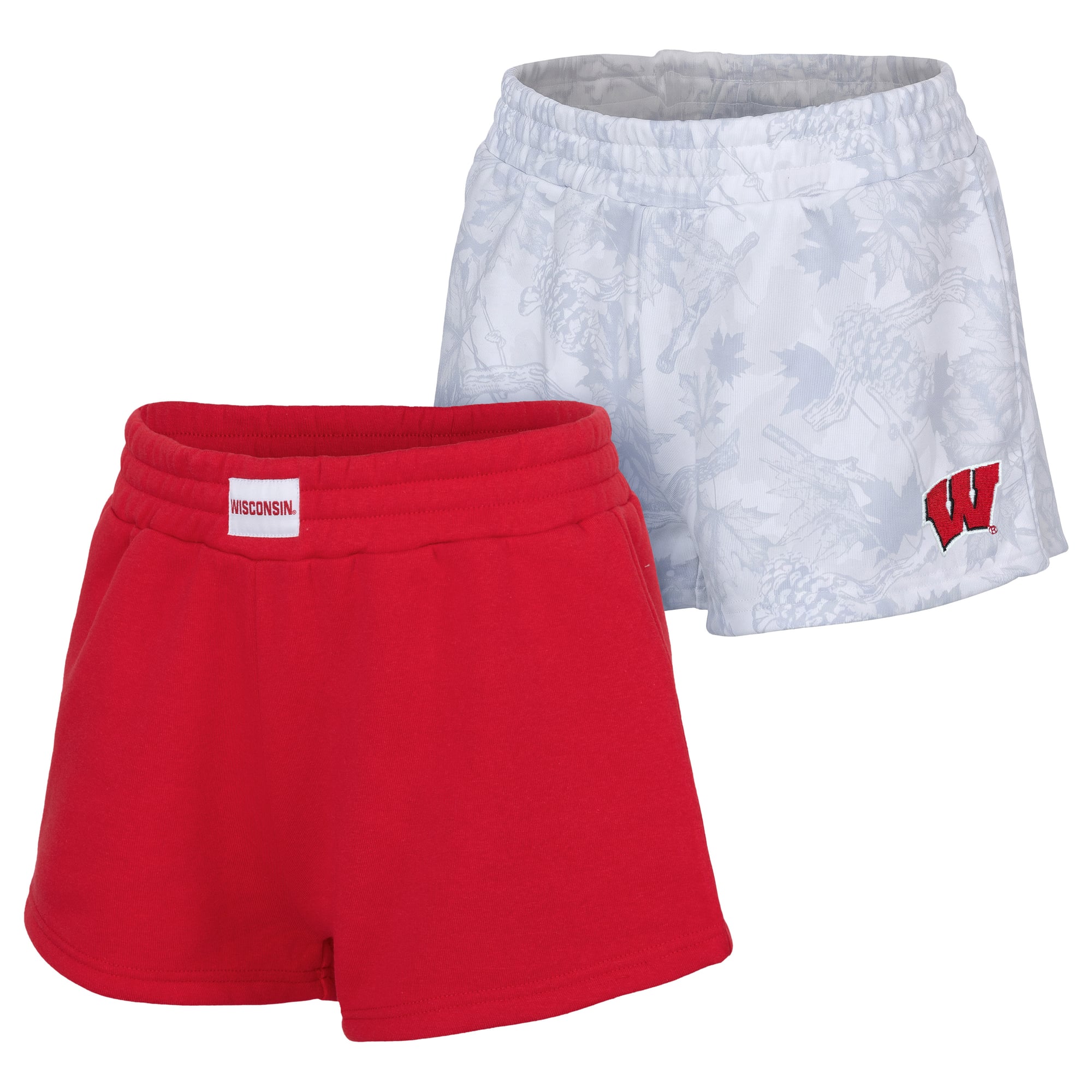 Women's ZooZatz  Red/Gray Wisconsin Badgers Two-Pack Knockout Shorts Set