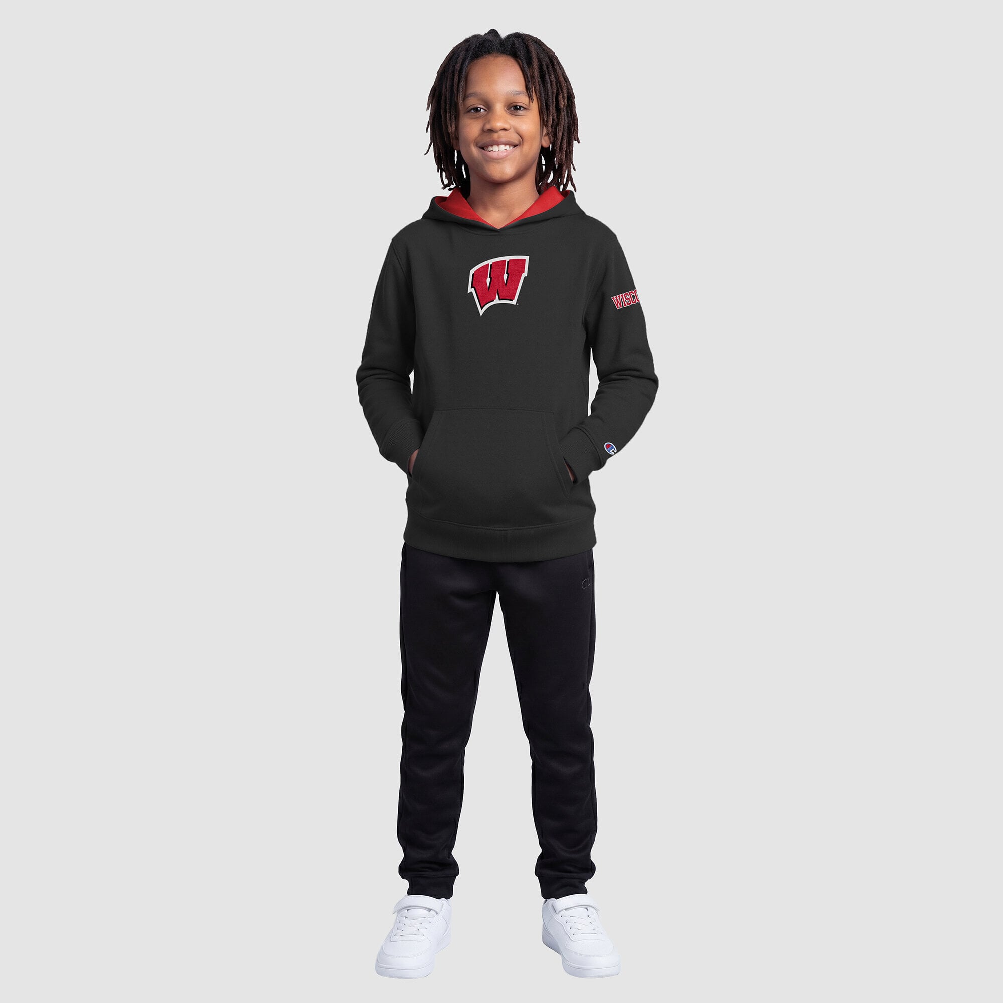 Sweat à capuche en polaire Youth Champion Red Wisconsin Badgers