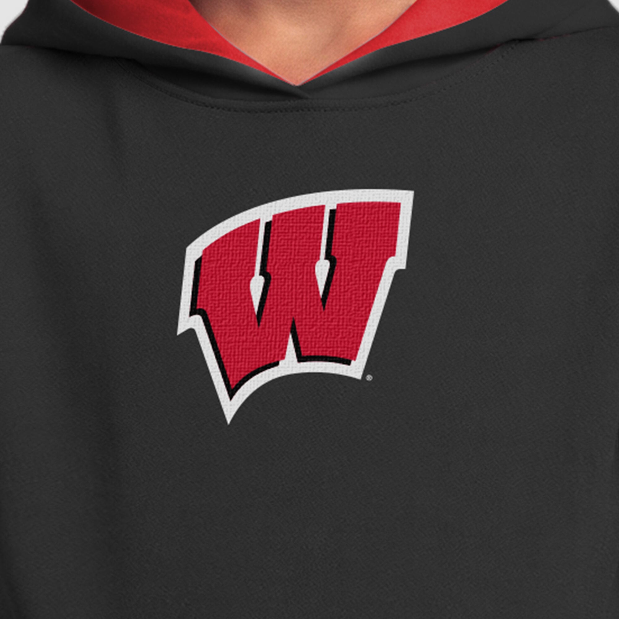 Sweat à capuche en polaire Youth Champion Red Wisconsin Badgers