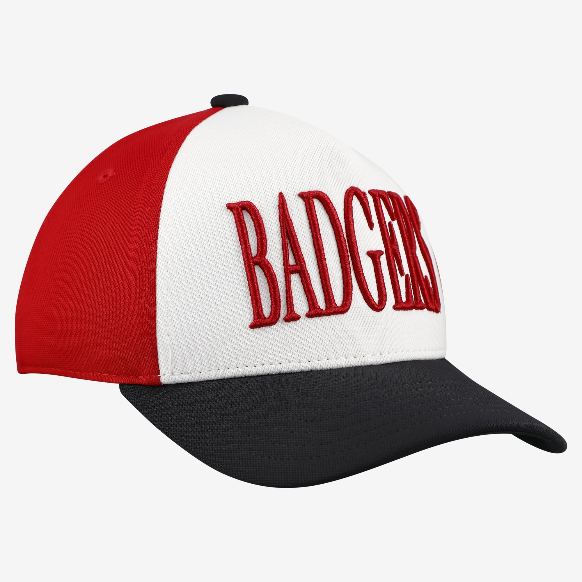 Casquette ajustable Under Armour blanche et noire Wisconsin Badgers Blitzing Accent pour jeunes