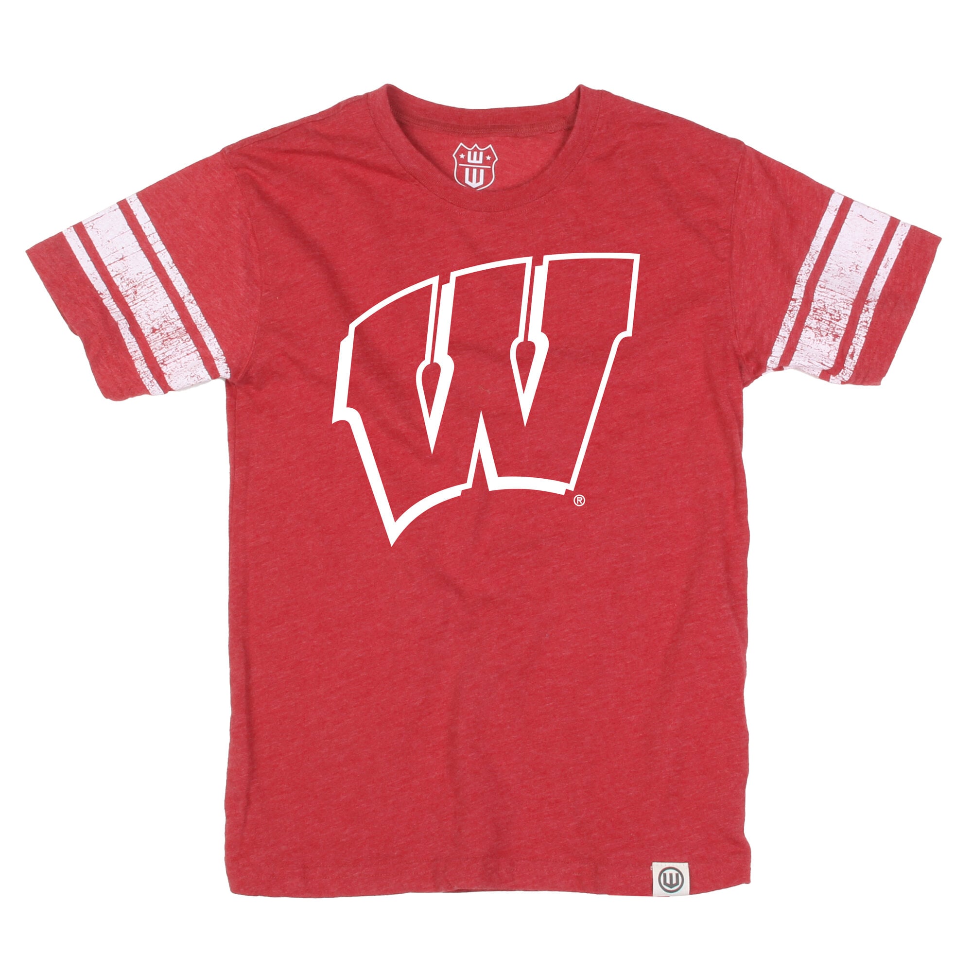 Youth Wes & Willy Red Wisconsin Badgers Football Jersey T-Shirt