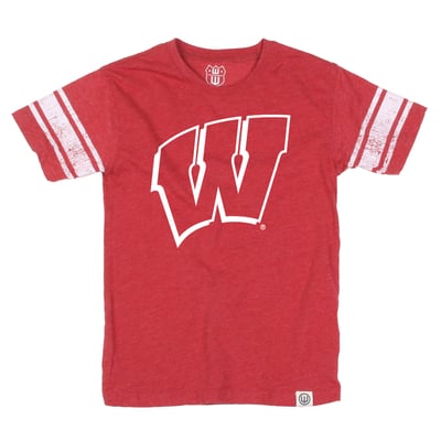 Wisconsin Badgers Wes & Willy Youth Football Jersey T-Shirt - Red