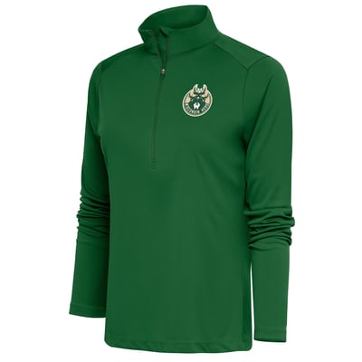 Wisconsin Herd Antigua Women's Tribute Half-Zip Pullover Top - Hunter Green