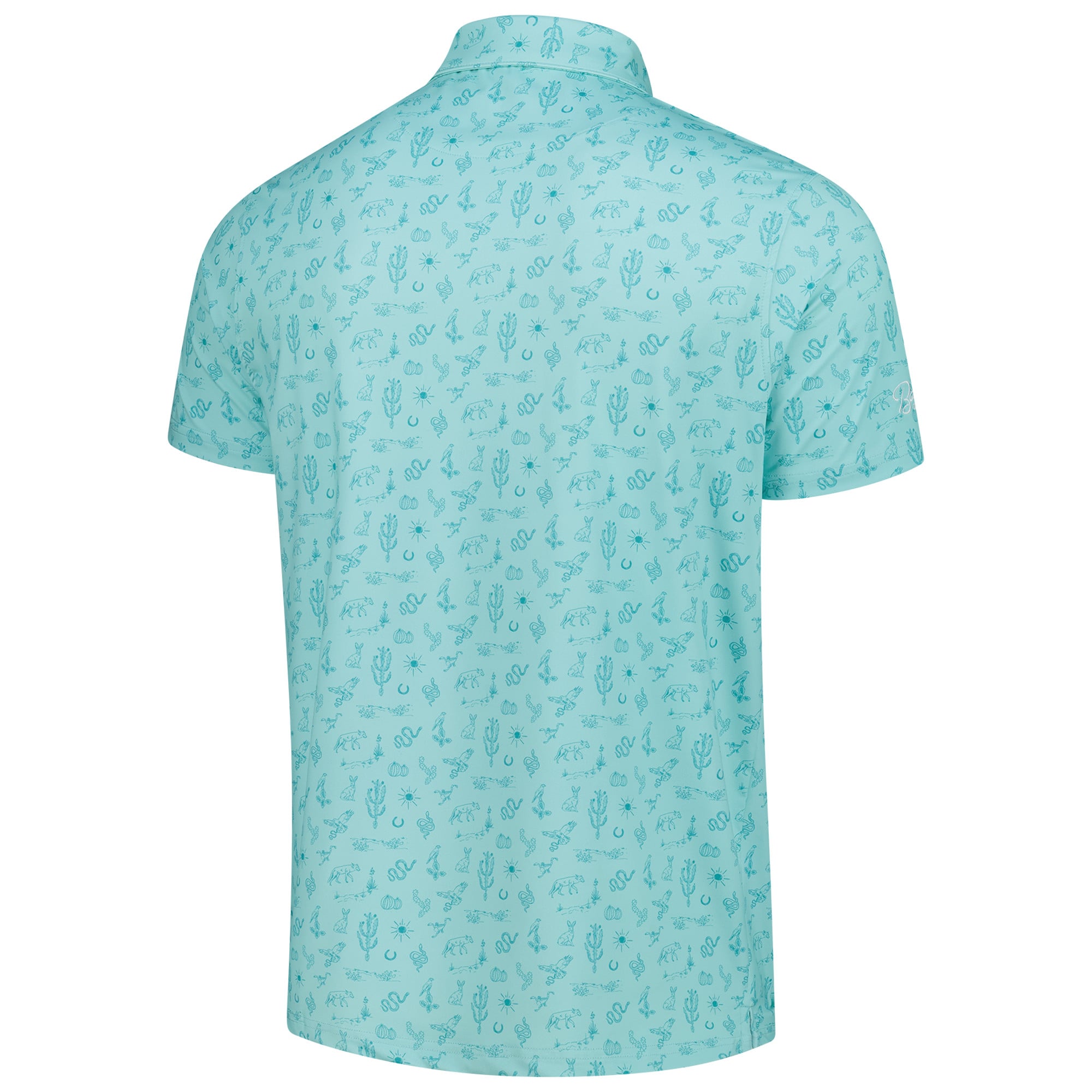 Polo imprimé personnalisé pour homme Barstool Golf Aqua WM Phoenix Open 16