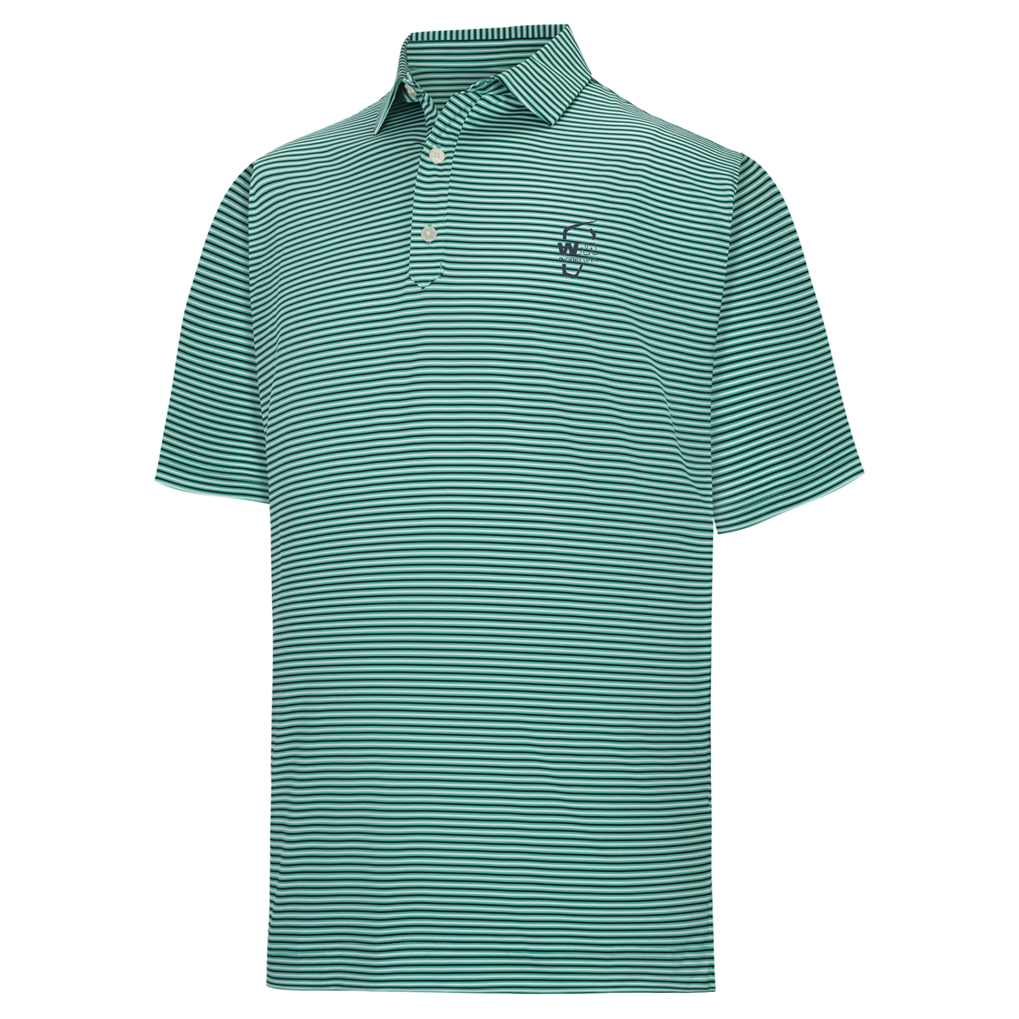 Men's FootJoy  Green WM Phoenix Open Stripe Lisle ProDry Polo
