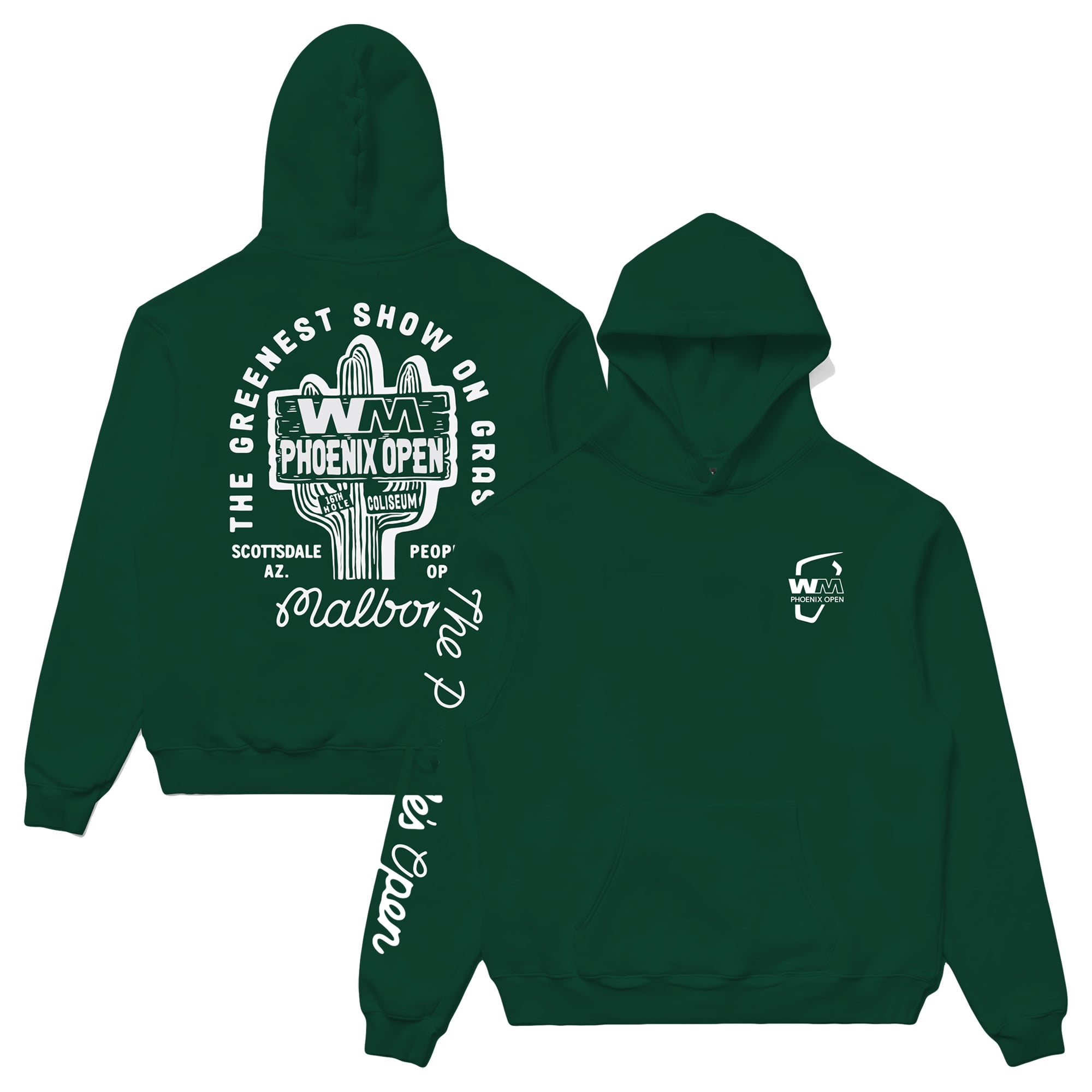 Unisex Malbon Golf Green 2025 WM Phoenix Open Cactus Pullover Hoodie