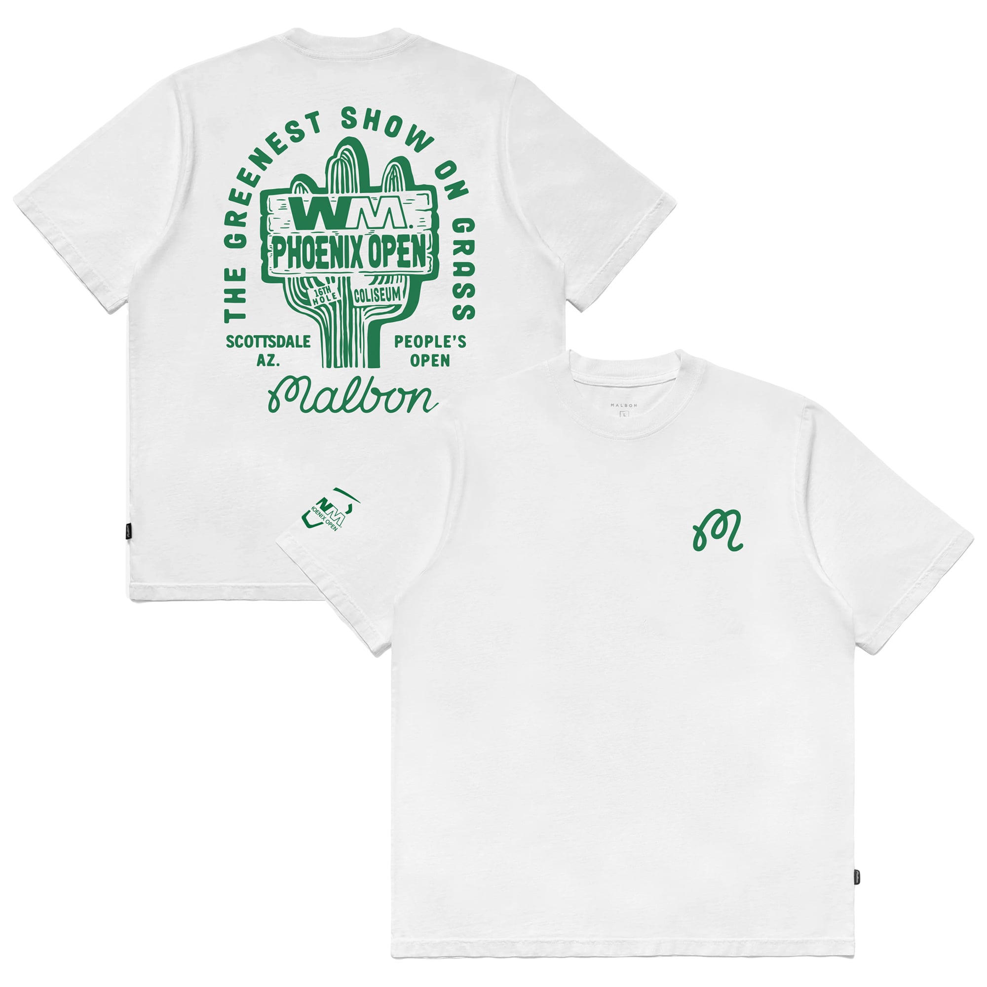 Unisex Malbon Golf White 2025 WM Phoenix Open Cactus T-Shirt