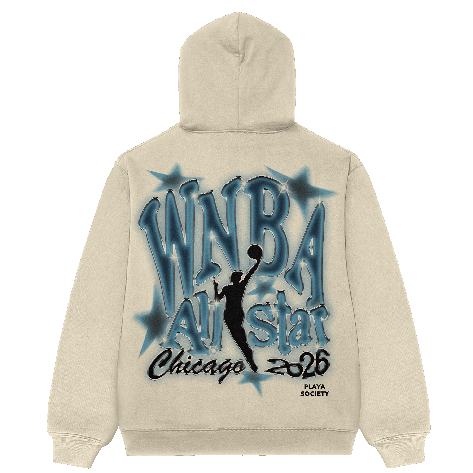 Sweat à capuche unisexe Playa Society crème 2026 WNBA All-Star Game