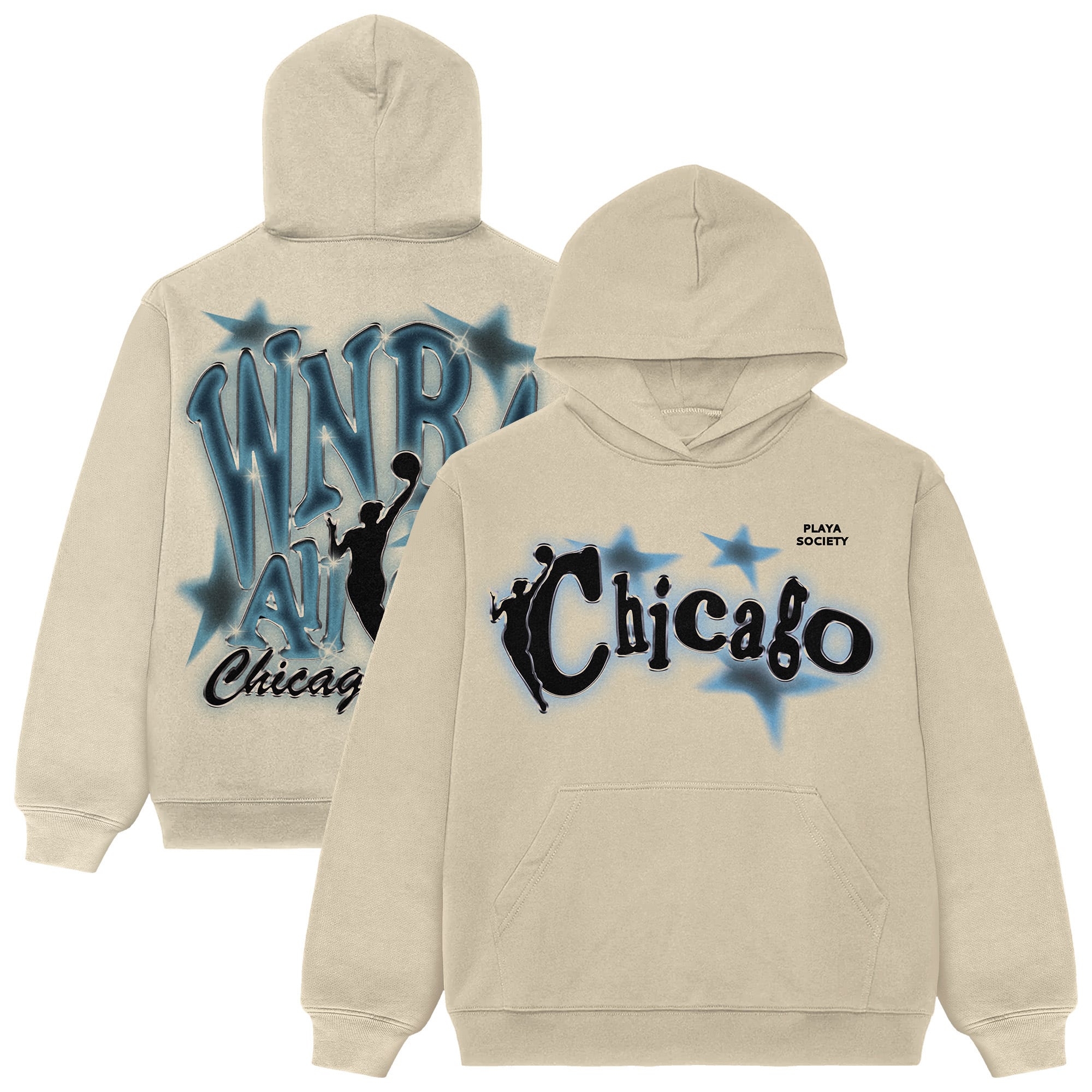 Sweat à capuche unisexe Playa Society crème 2026 WNBA All-Star Game