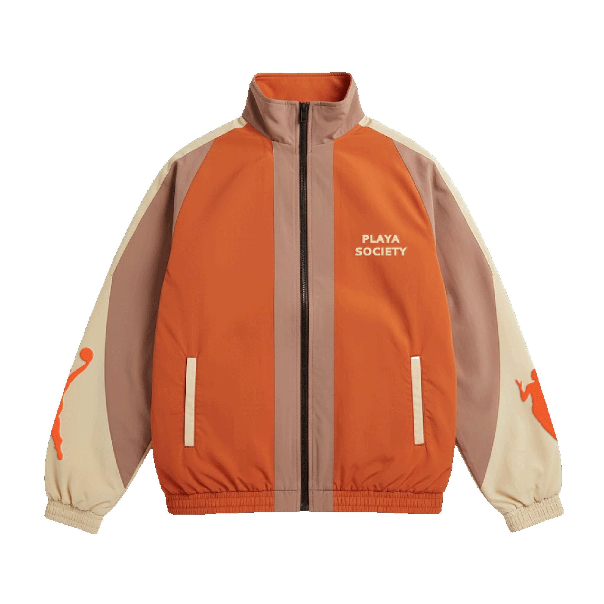 Veste de survêtement unisexe Playa Society orange WNBA à fermeture éclair intégrale
