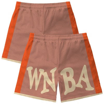  WNBA Playa Society Unisex Team Mesh Shorts - Orange
