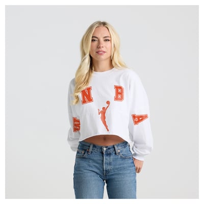 WNBA Gear Fanatics Women's Spirit Jersey Cropped Crew Neck Sweatshirt - White