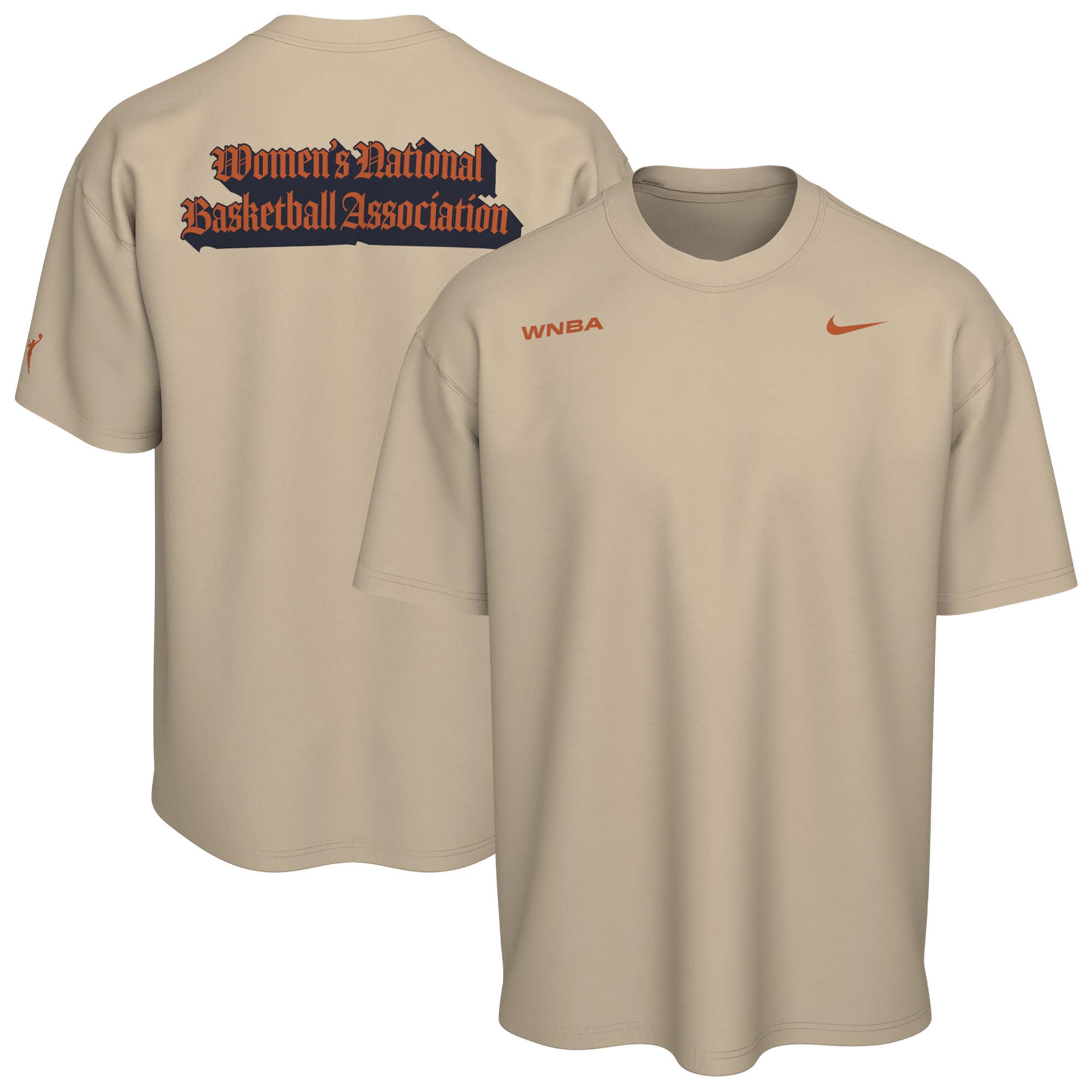T-shirt Nike marron pour femme, style WNBA, délavé