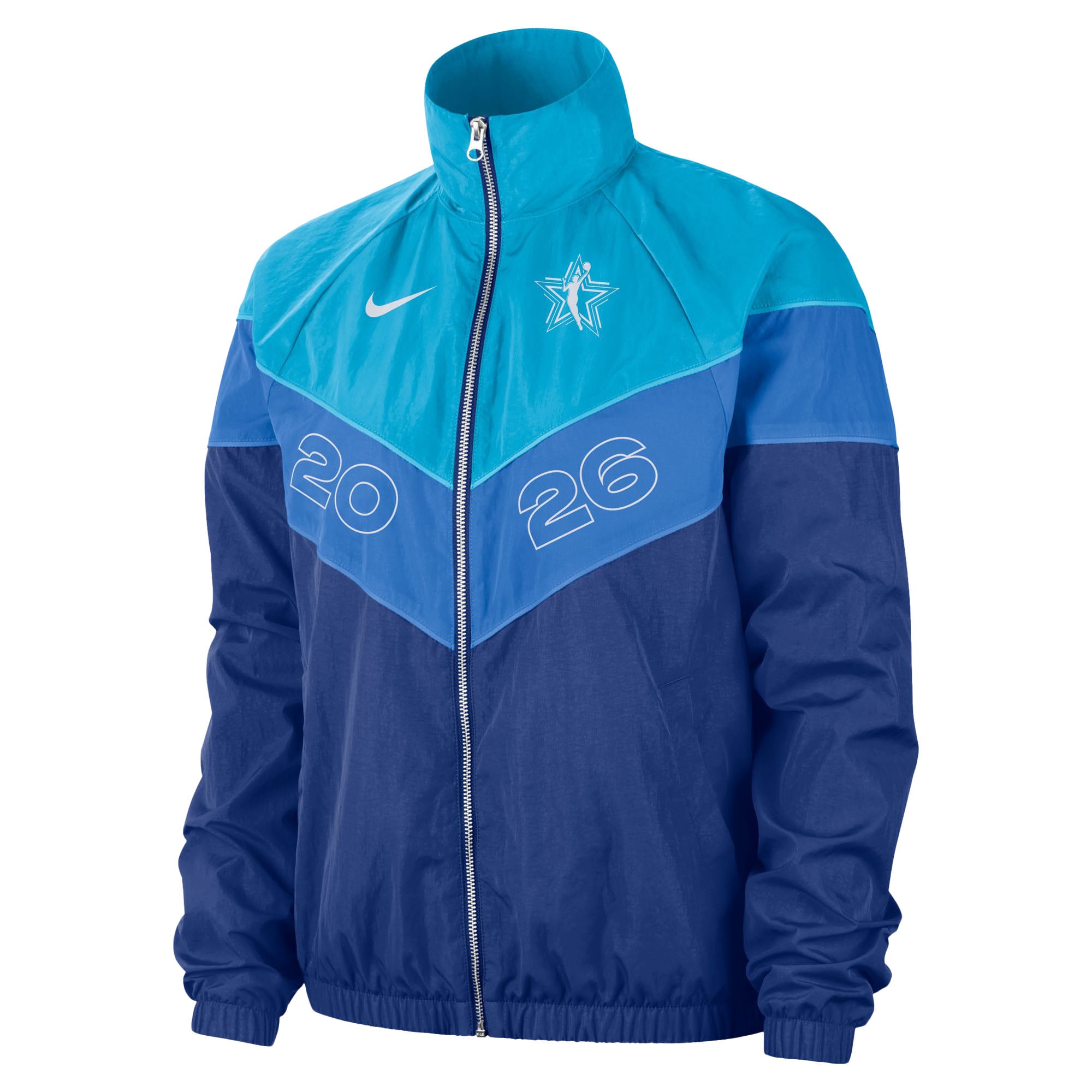 Veste coupe-vent zippée Nike Rush Blue pour femme, édition spéciale All-Star Game WNBA 2026