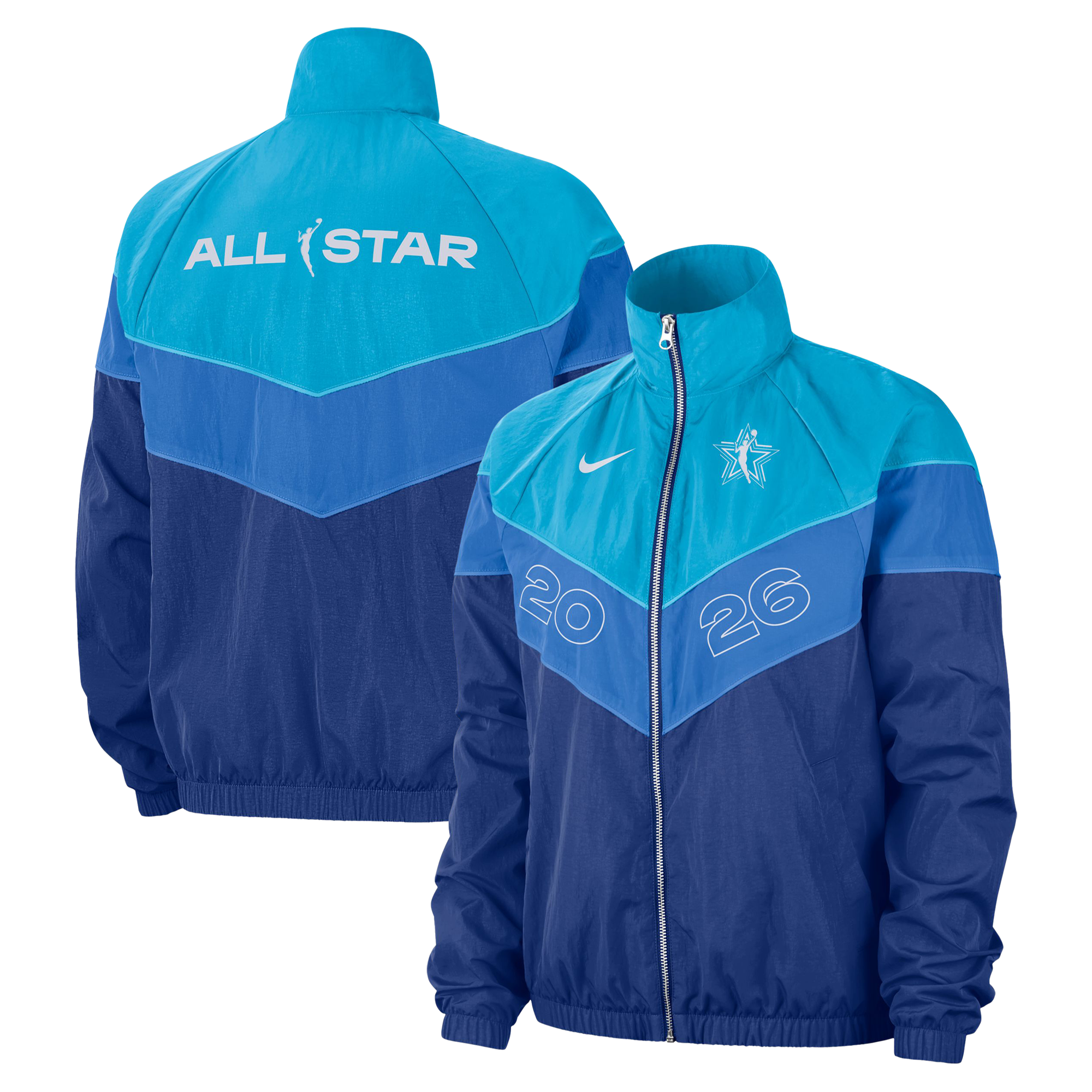 Veste coupe-vent zippée Nike Rush Blue pour femme, édition spéciale All-Star Game WNBA 2026