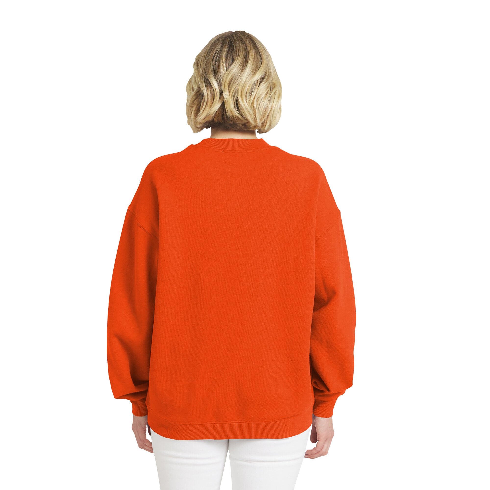 Women's WEAR by Erin Andrews Orange WNBA Oversized Team Fleece Sweatshirt