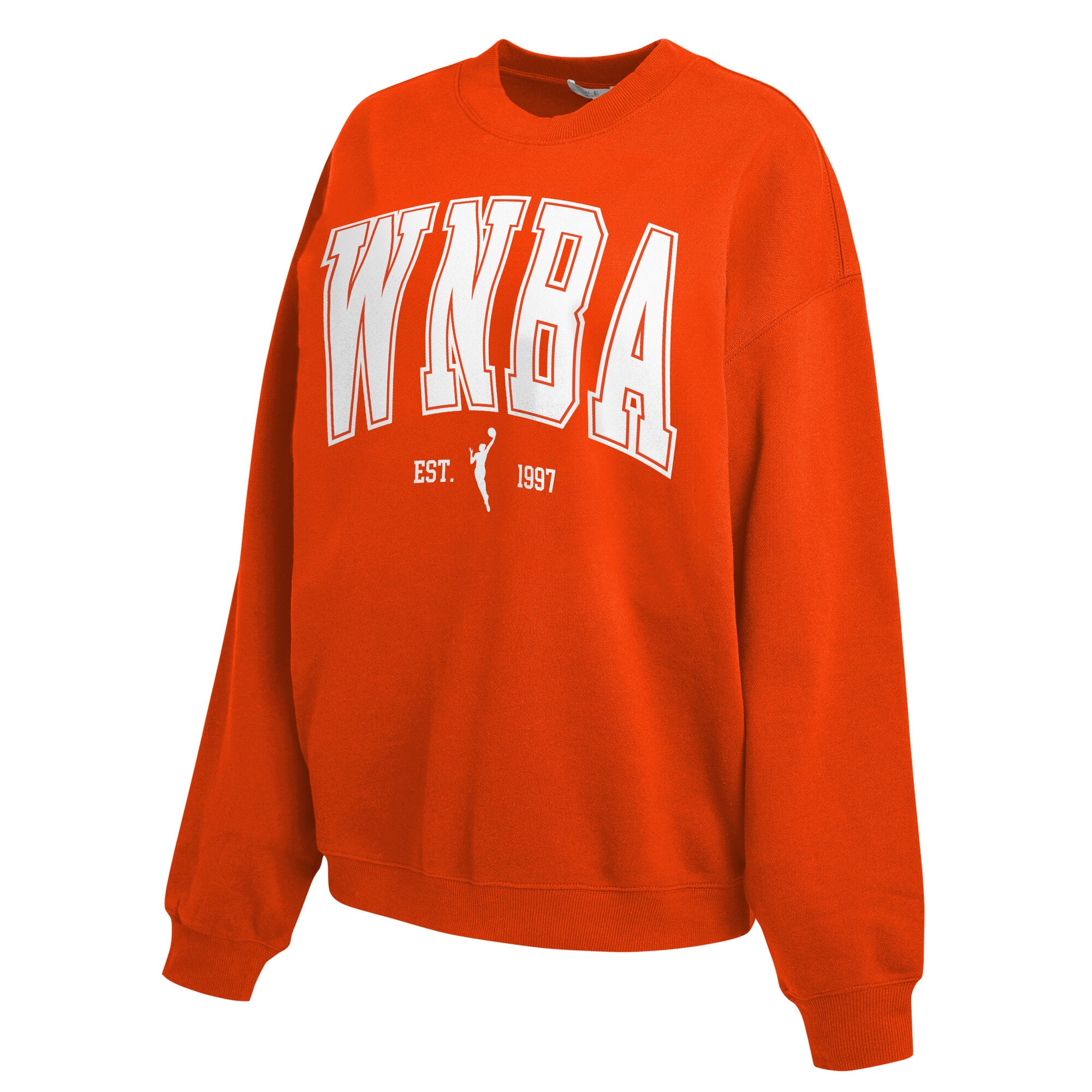 Women's WEAR by Erin Andrews Orange WNBA Oversized Team Fleece Sweatshirt