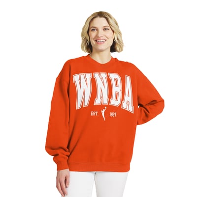 WNBA WEAR by Erin Andrews Women's Oversized Team Fleece Sweatshirt - Orange