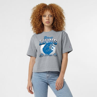 Detroit Lions Disney x Champion Women's Simba All-Star T-Shirt - Heather Gray