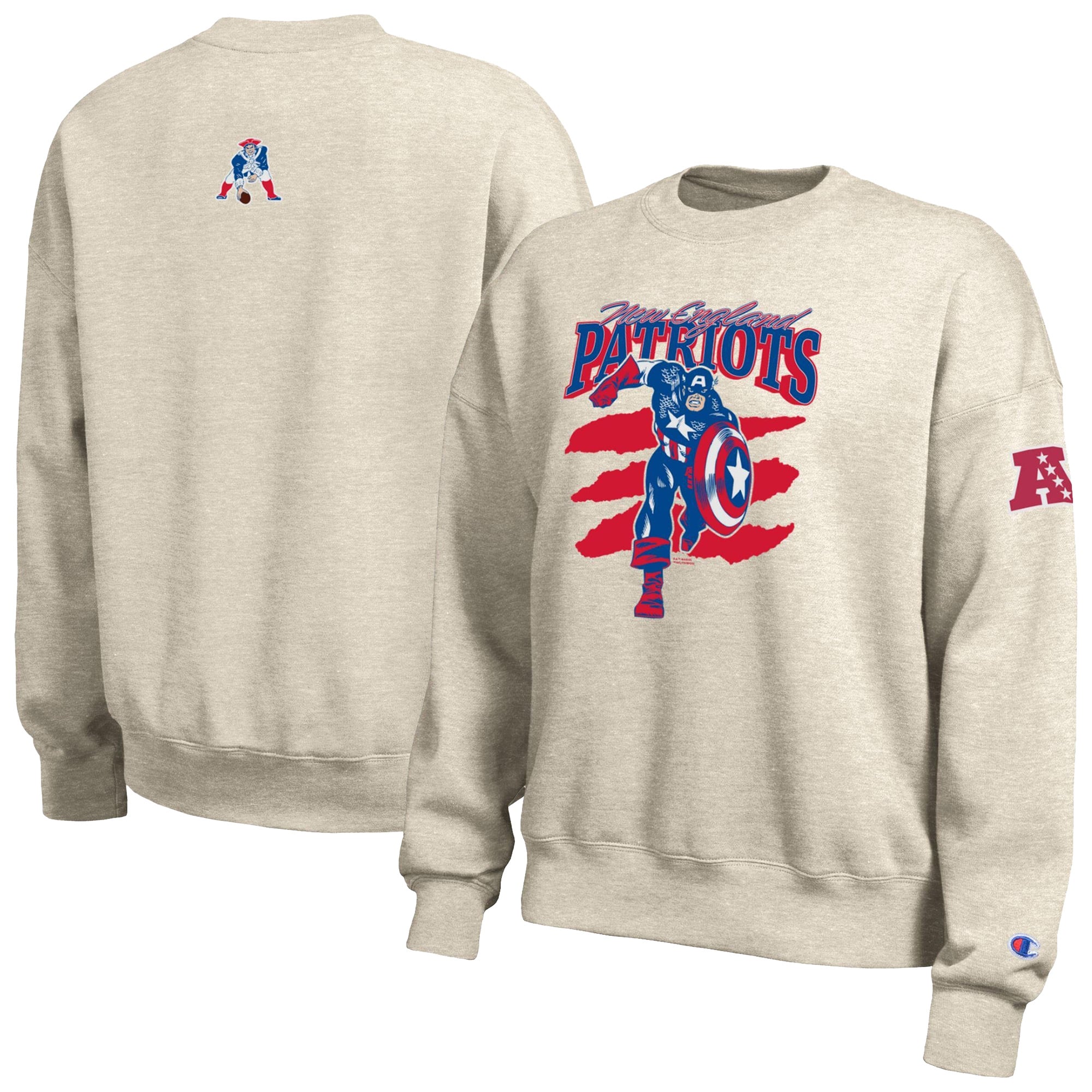 Sweat-shirt polaire Disney x Champion All-Star New England Patriots couleur avoine pour femme