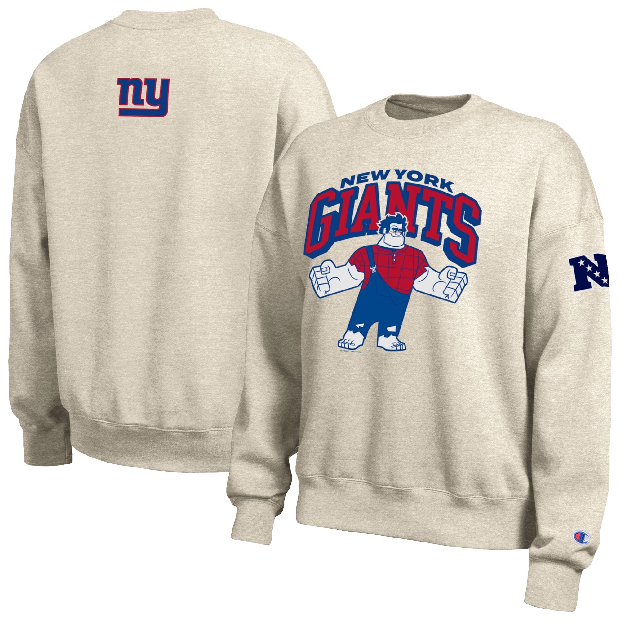 Sweat-shirt polaire Disney x Champion All-Star New York Giants couleur avoine pour femme