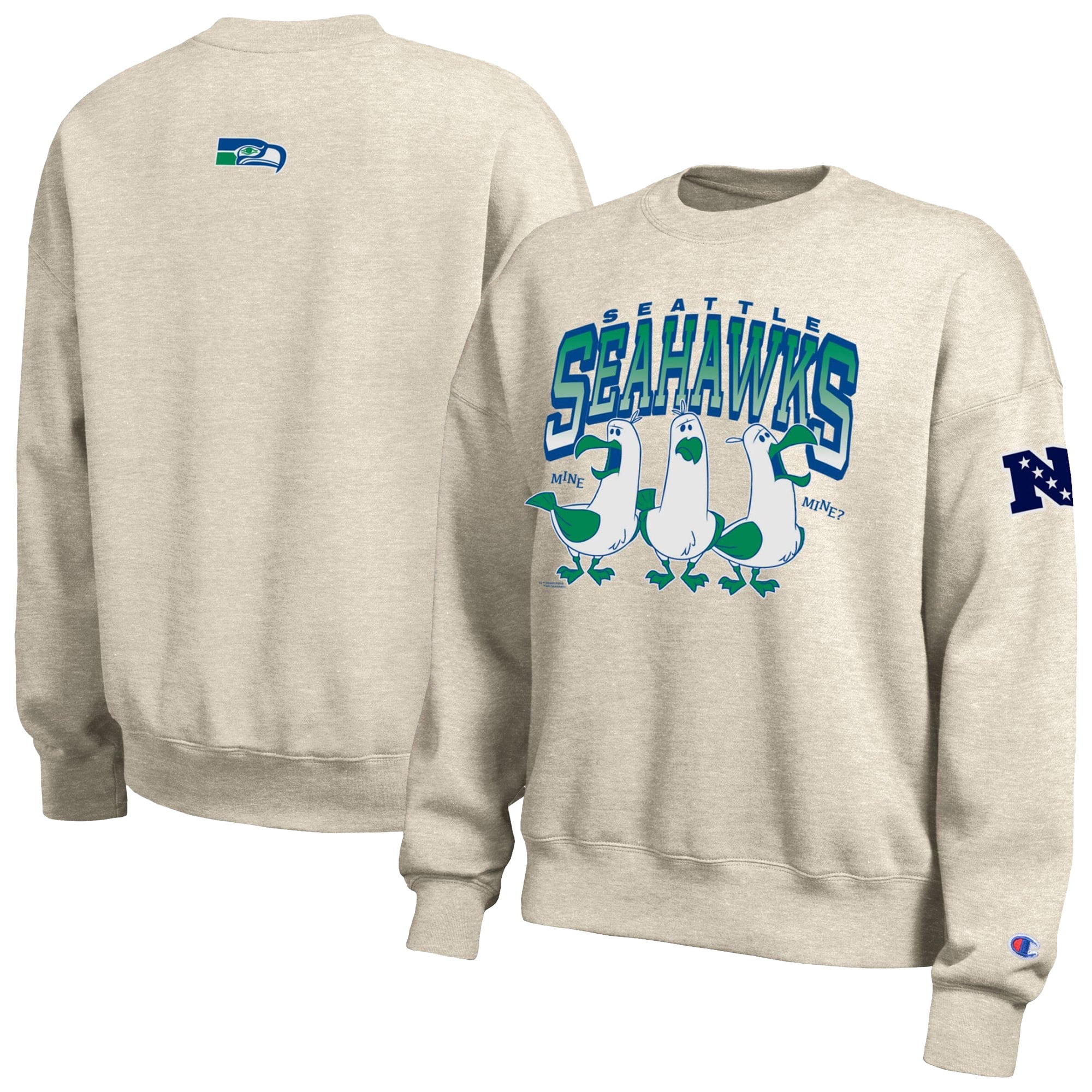 Sweat-shirt polaire Disney x Champion couleur avoine Seattle Seahawks All-Star pour femme