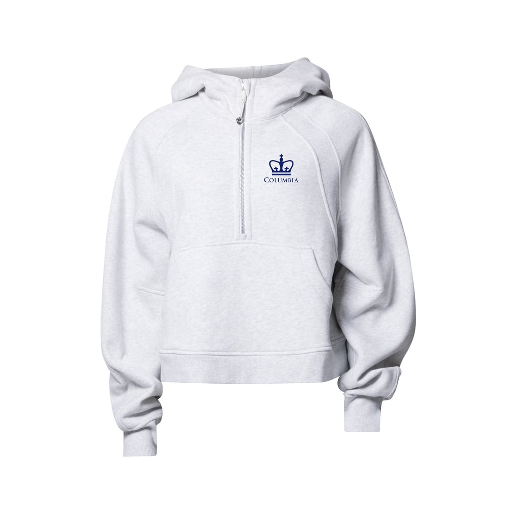 Womens LuLuLemon GRY Columbia University Scuba Oversized Half Zip Hoodie