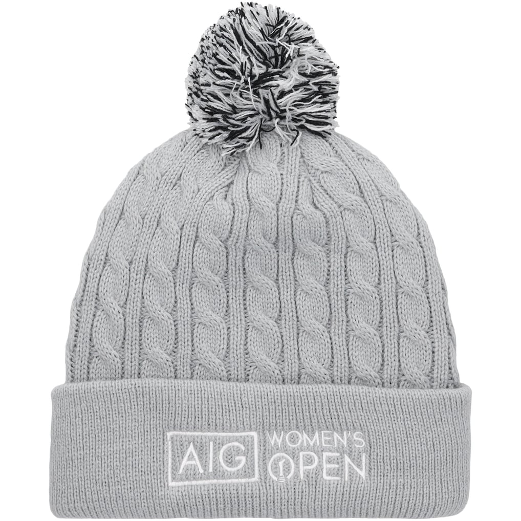 AIG Women's Open Cable Knit Beanie - Grey