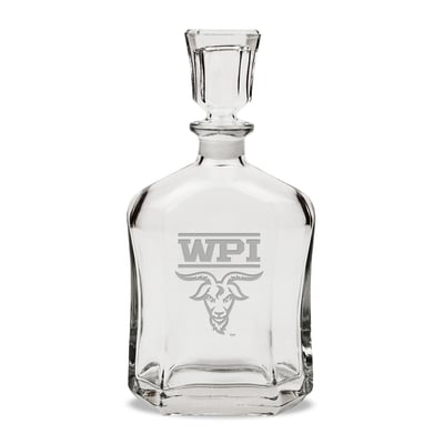 Worcester Polytechnic Institute Engineers 23.75oz. Crystal Whisky Decanter