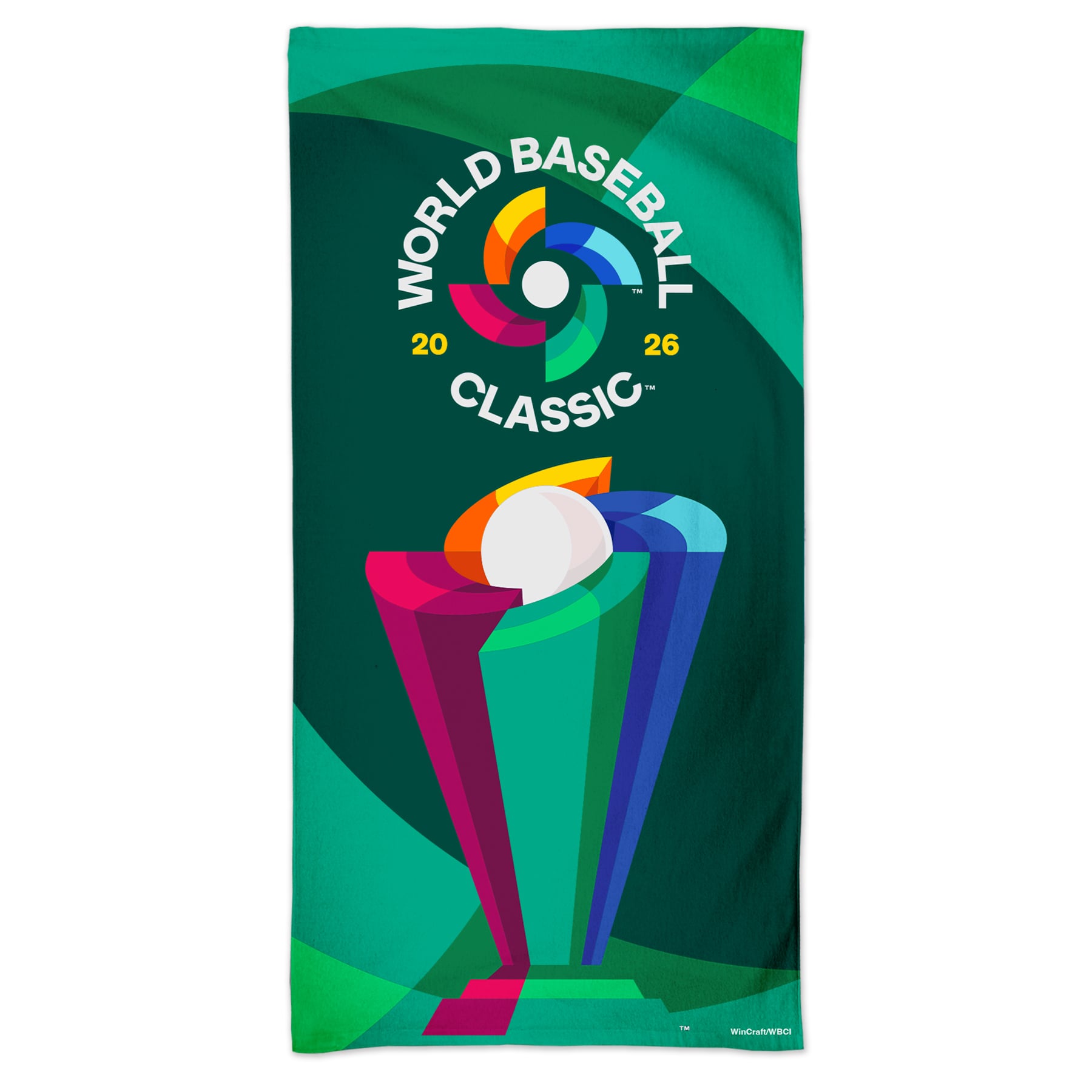 Serviette de plage WinCraft Spectra Classique mondiale de baseball 2026, 76 x 152 cm