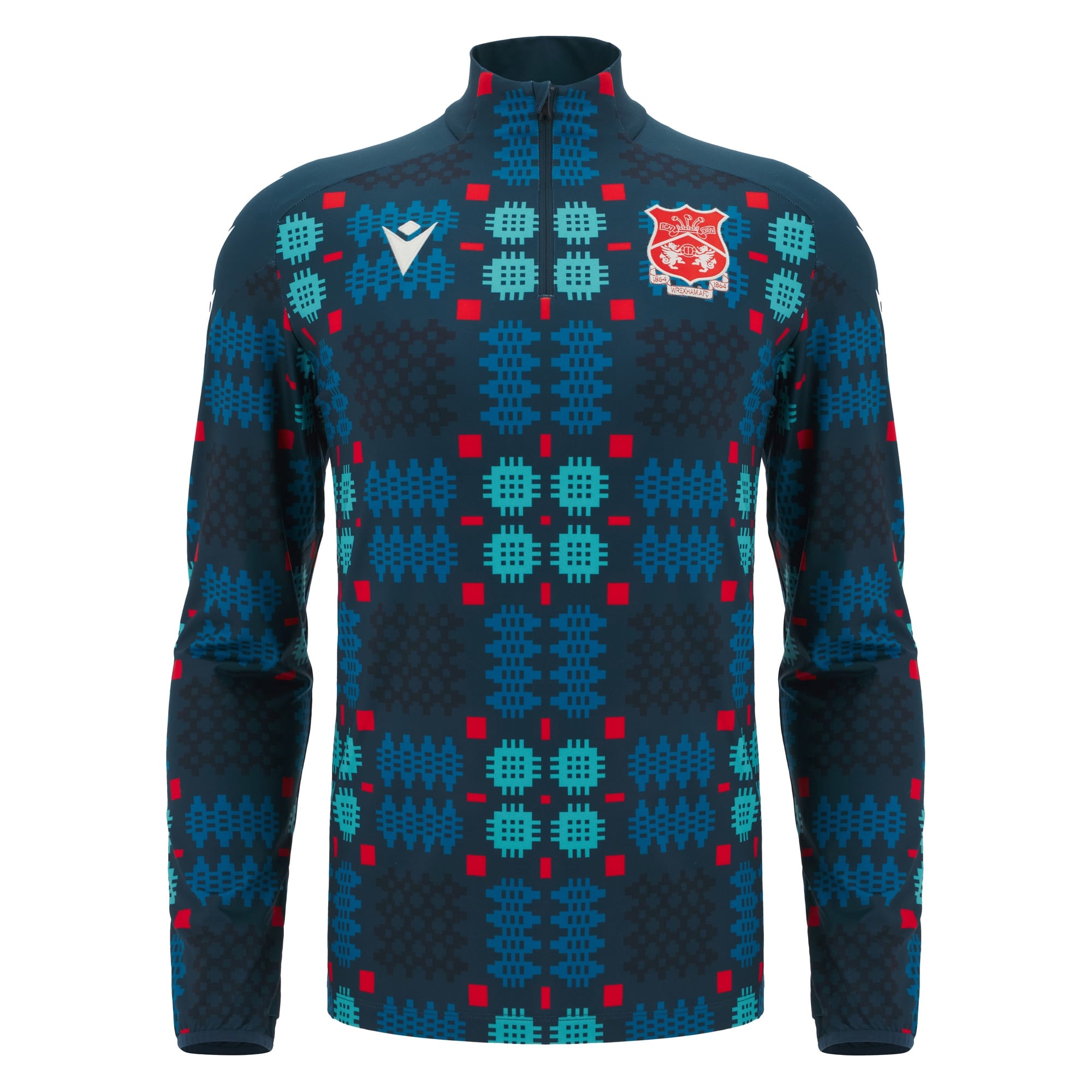 Men's Blue Wrexham Warm-Up Quarter-Zip Pullover