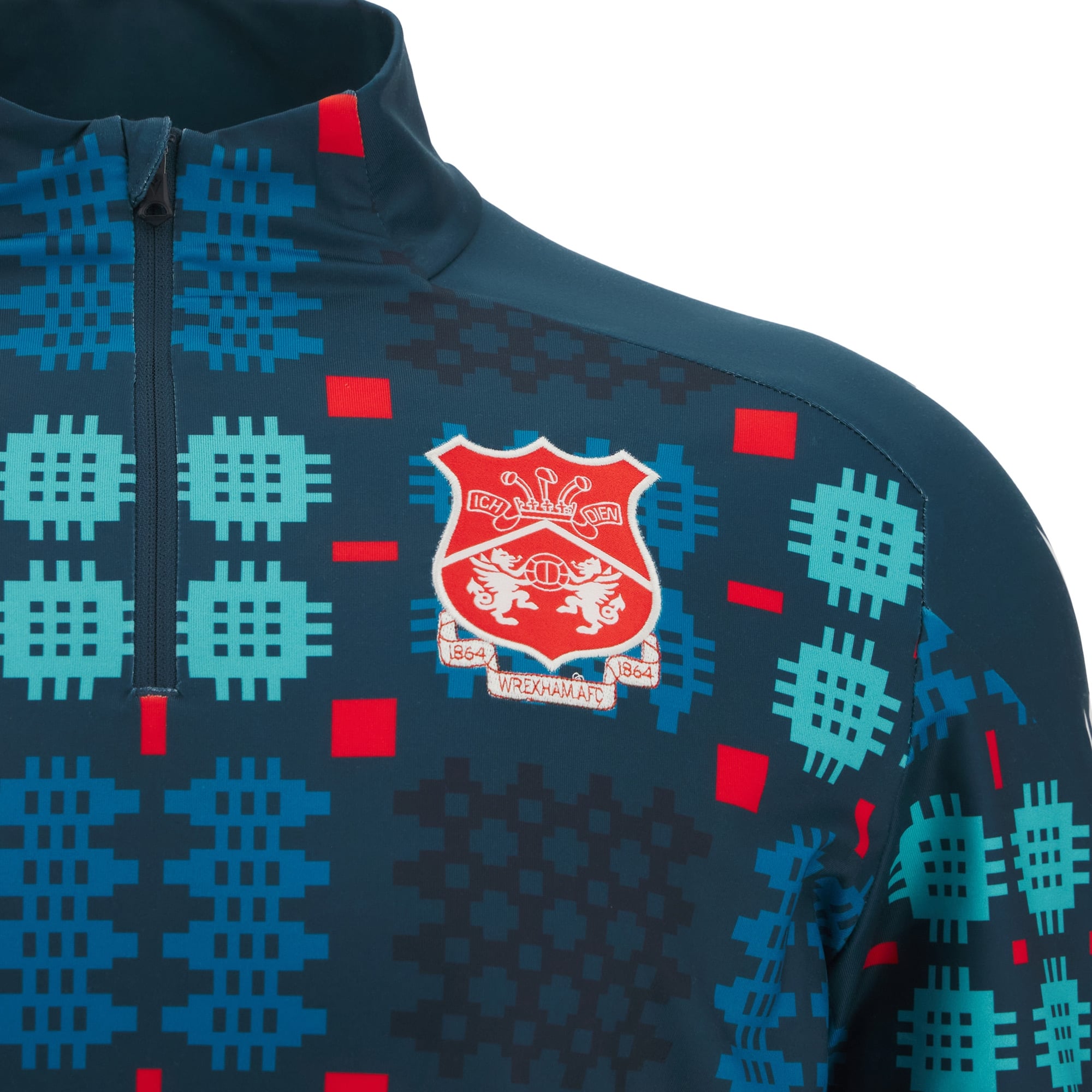 Men's Blue Wrexham Warm-Up Quarter-Zip Pullover