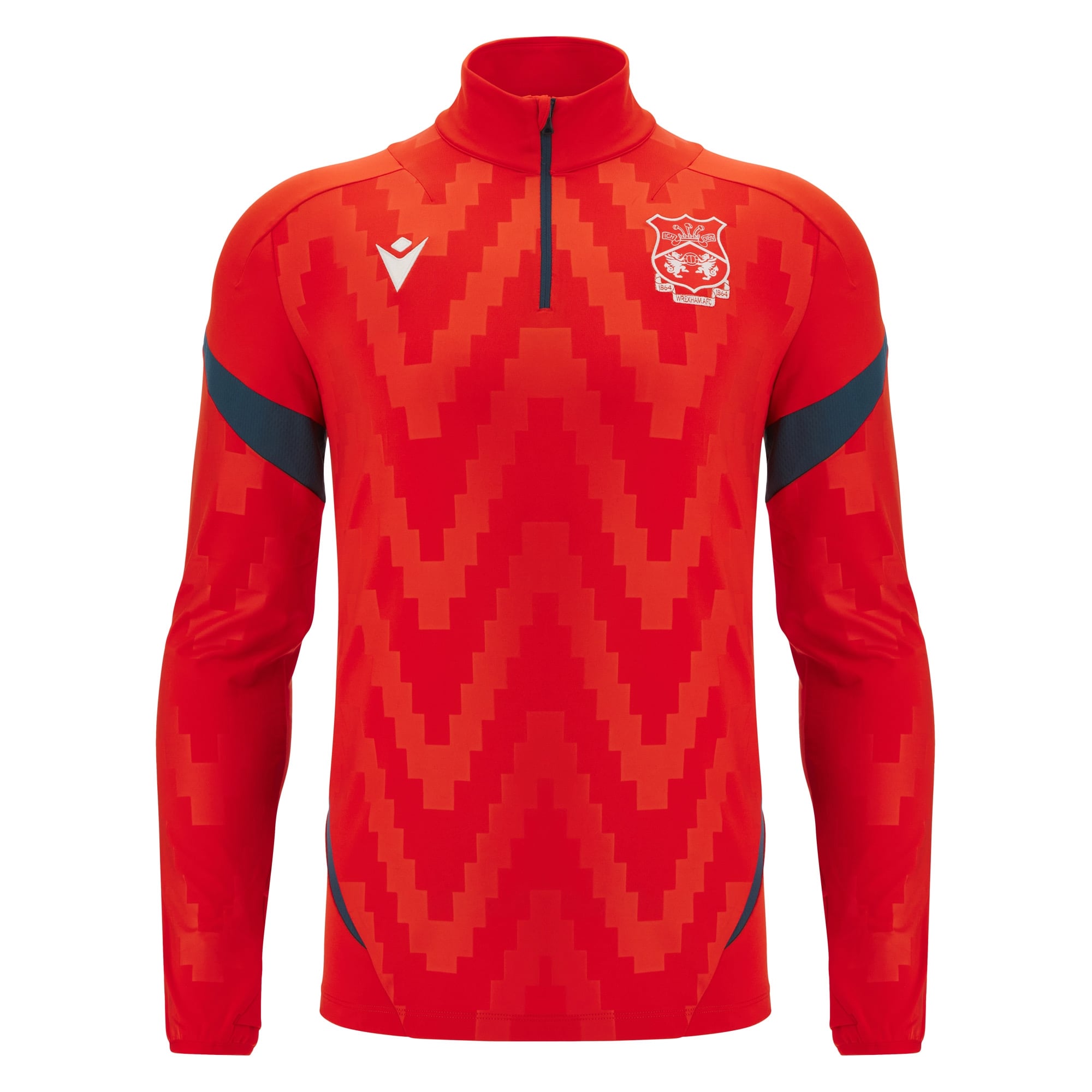 Pull d'entraînement Wrexham rouge à quart de zip pour homme