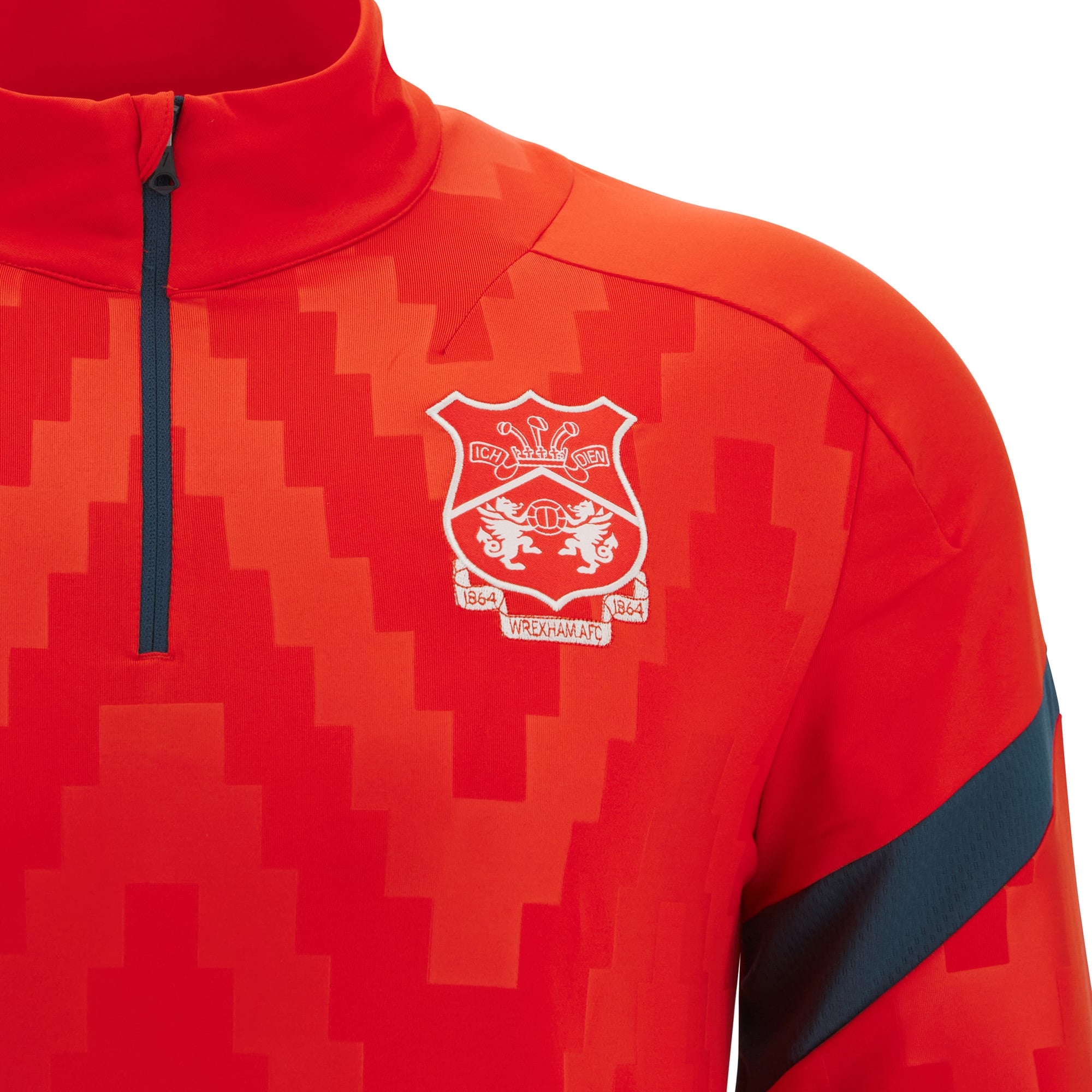 Pull d'entraînement Wrexham rouge à quart de zip pour homme