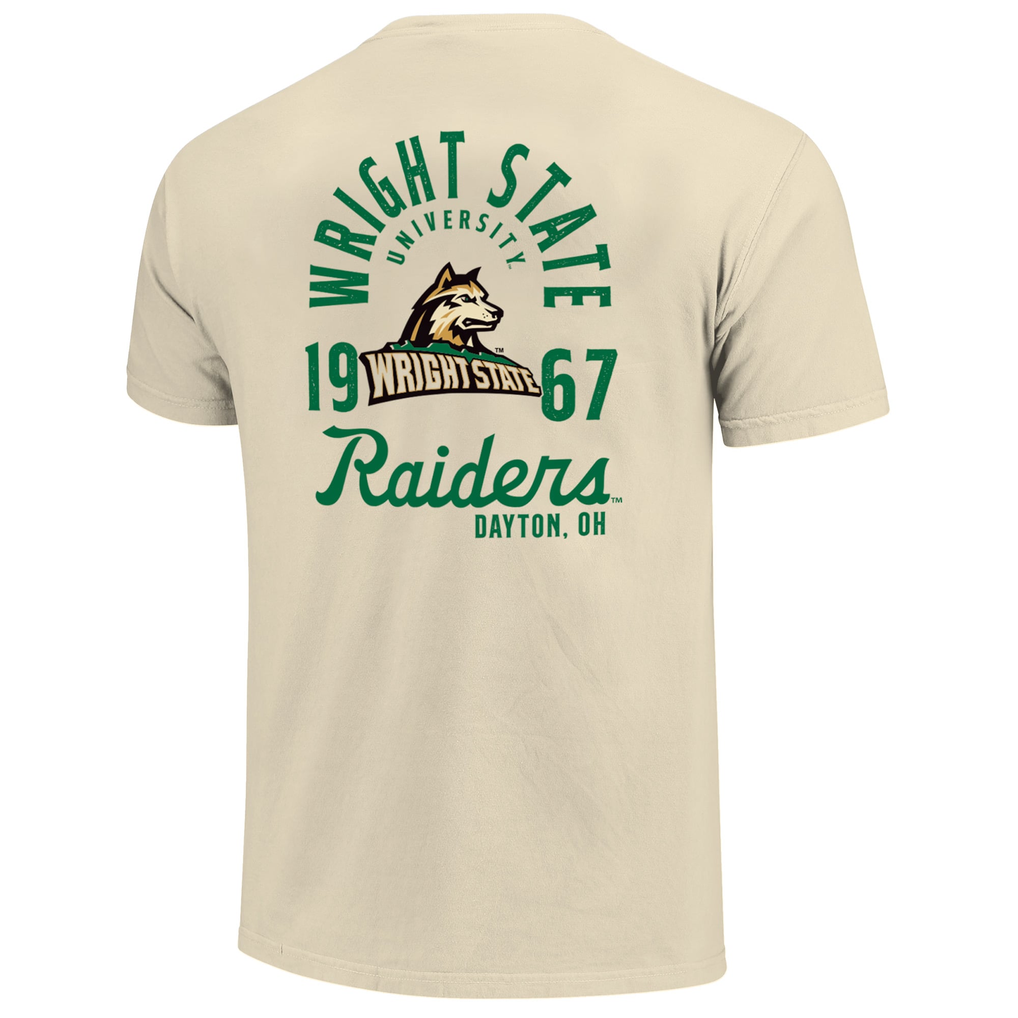 T-shirt crème pour homme avec logo de la mascotte des Wright State Raiders