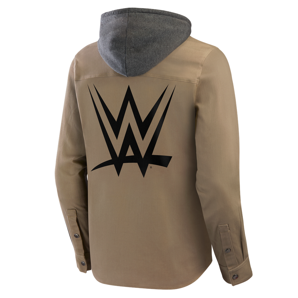 Men's Darius Rucker Collection by Fanatics Tan WWE Logo Full-Snap ...