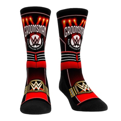  WWE Merchandise Rock Em Logo Groomsman Crew Socks