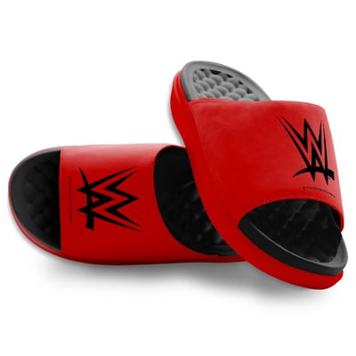 WWE ISlide Unisex Logo Motive Slide Sandals - Red