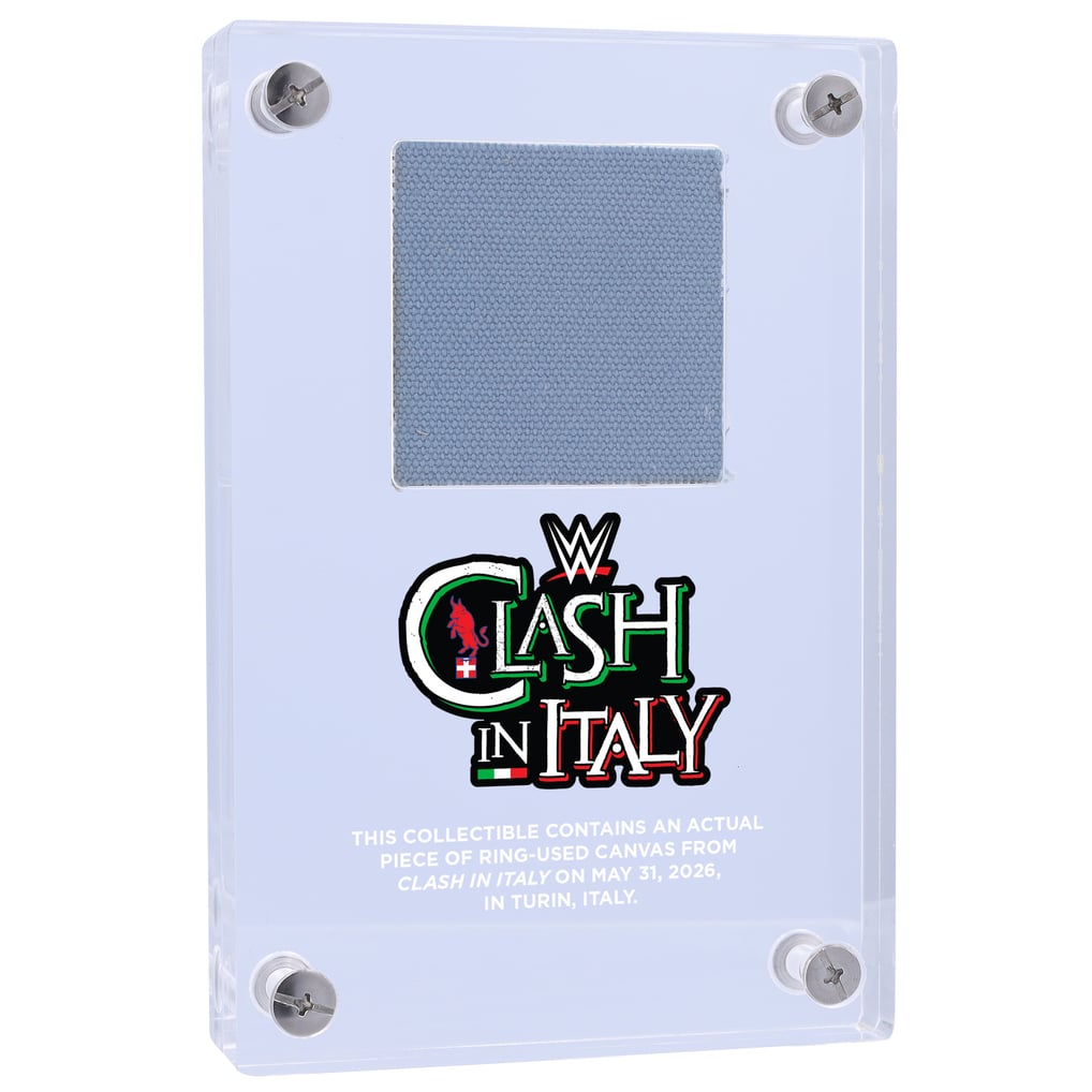 WWE Clash In Italy 2026 Acrylic Display Case with Match-Used Canvas