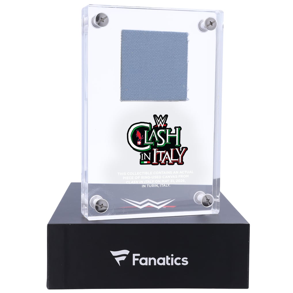 WWE Clash In Italy 2026 Acrylic Display Case with Match-Used Canvas