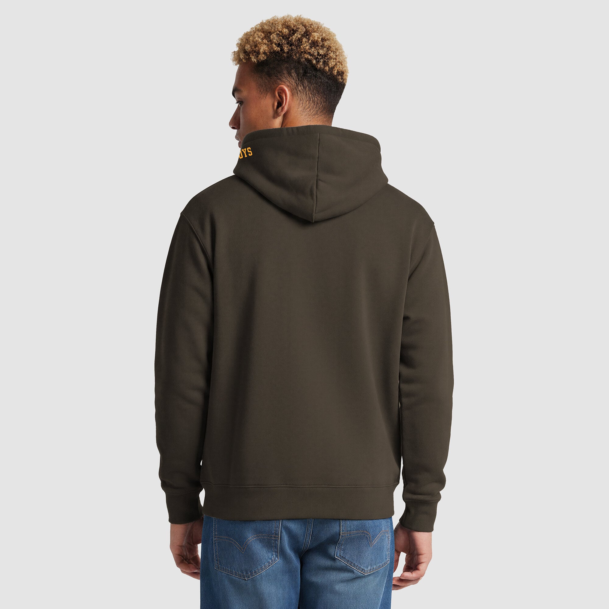 Sweat à capuche contrasté marron/or Wyoming Cowboys pour homme de la marque Champion