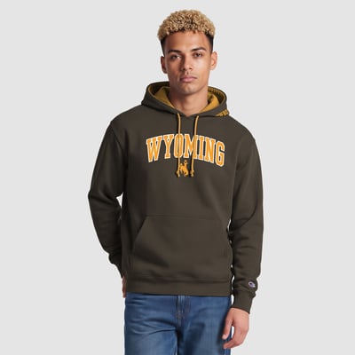 Wyoming Cowboys Champion Contrast Hoodie - Brown/Gold