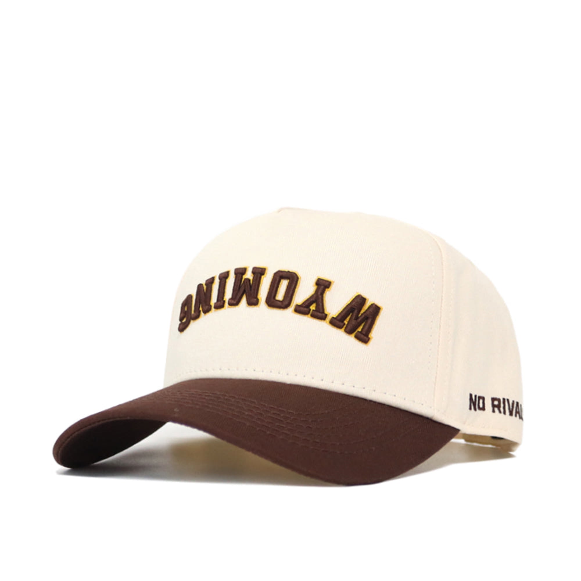 Chapeau unisexe No Rivals naturel/marron Wyoming Cowboys à l'envers, couleurs classiques, ajustable