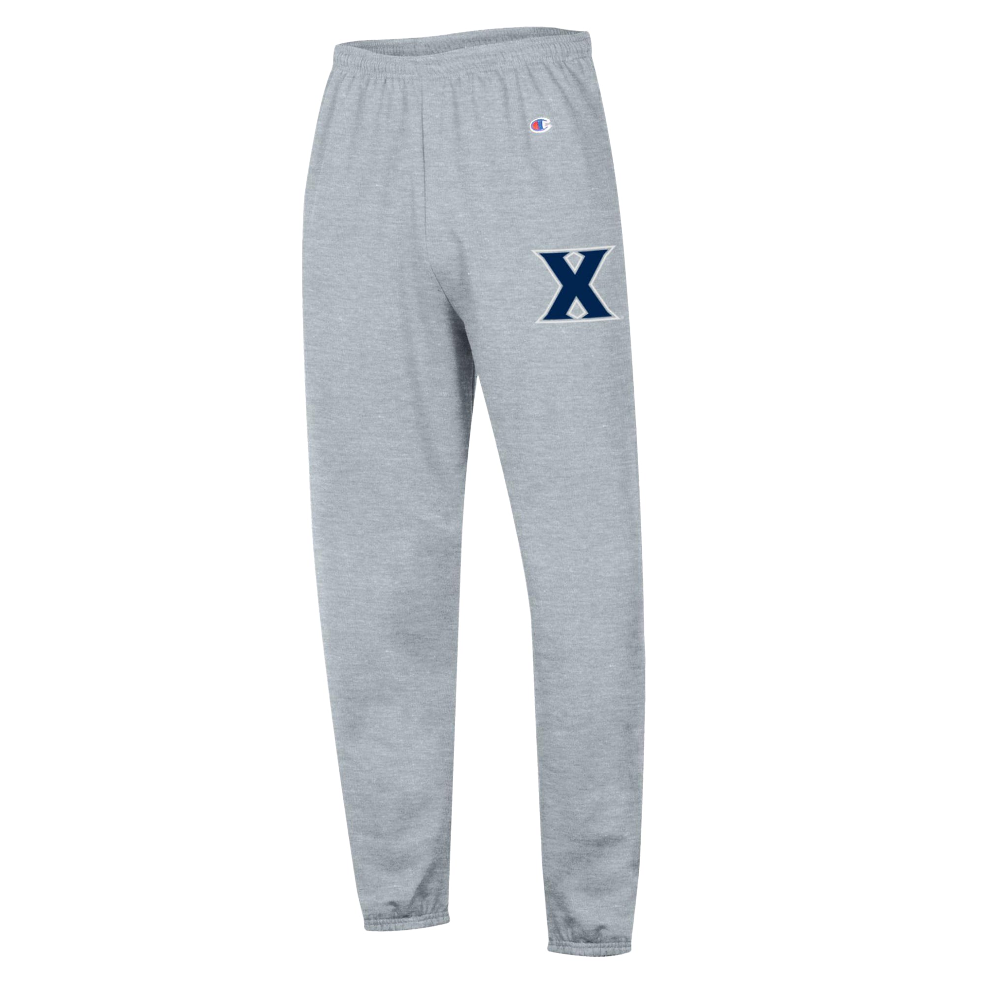 Men's Champion Heather Gray Xavier Musketeers Powerblend Fleece Team Sweatpants