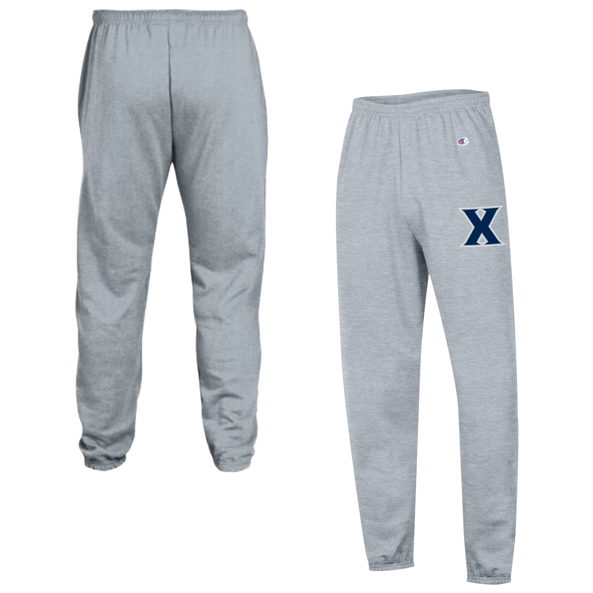 Men's Champion Heather Gray Xavier Musketeers Powerblend Fleece Team Sweatpants