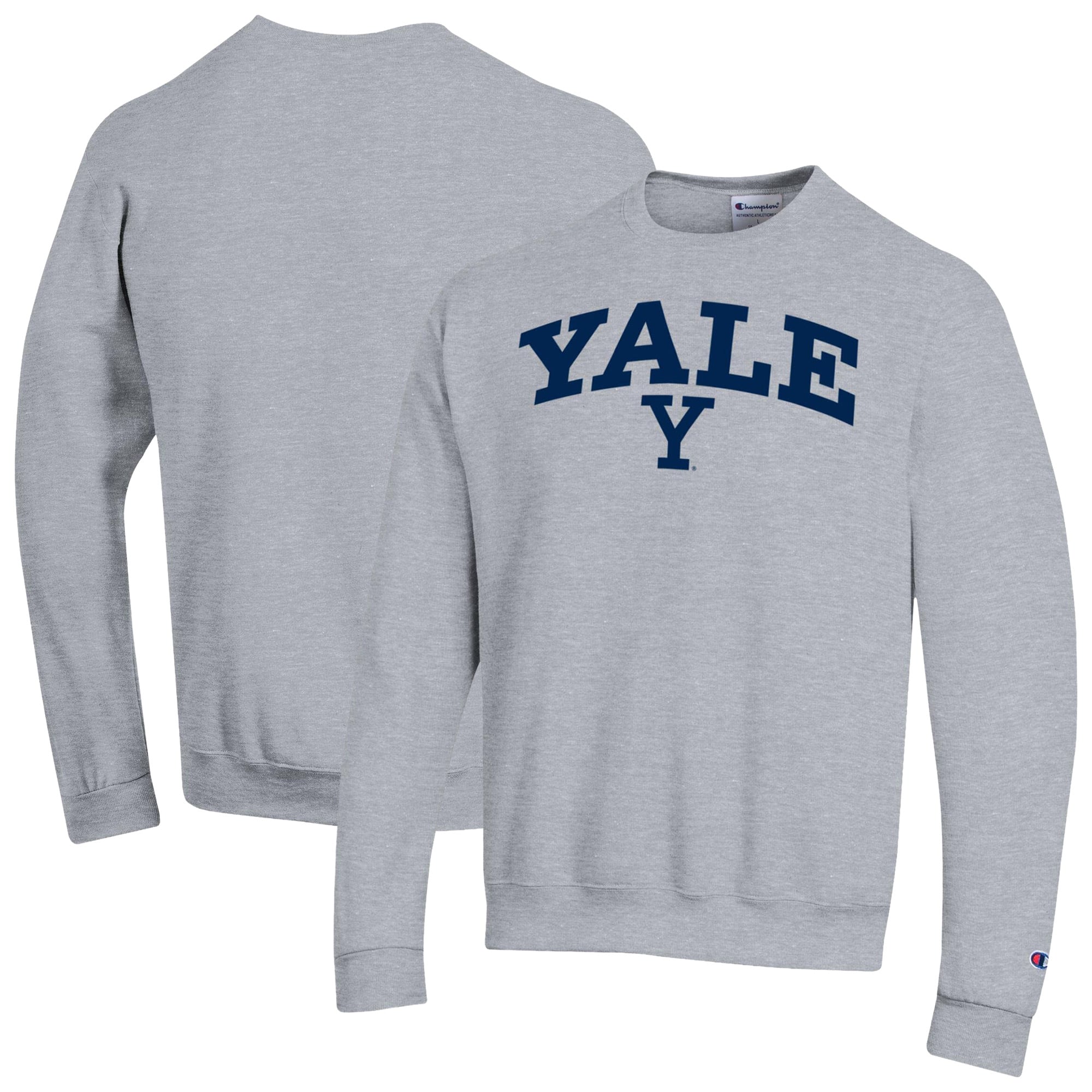 Sweat-shirt Champion pour homme, gris chiné, motif Yale Bulldogs Arch Powerblend